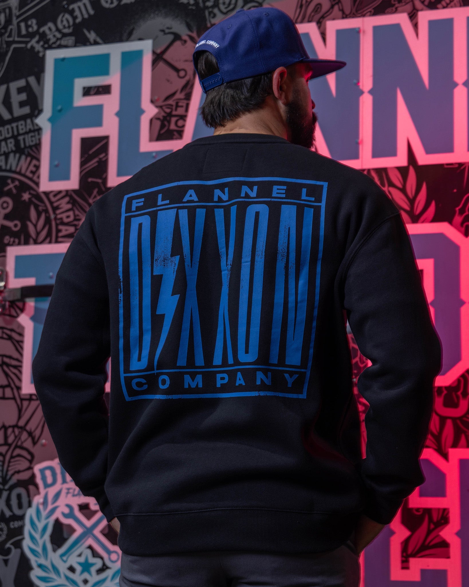 Blue Charged Crewneck Sweatshirt - Black - Dixxon Flannel Co.