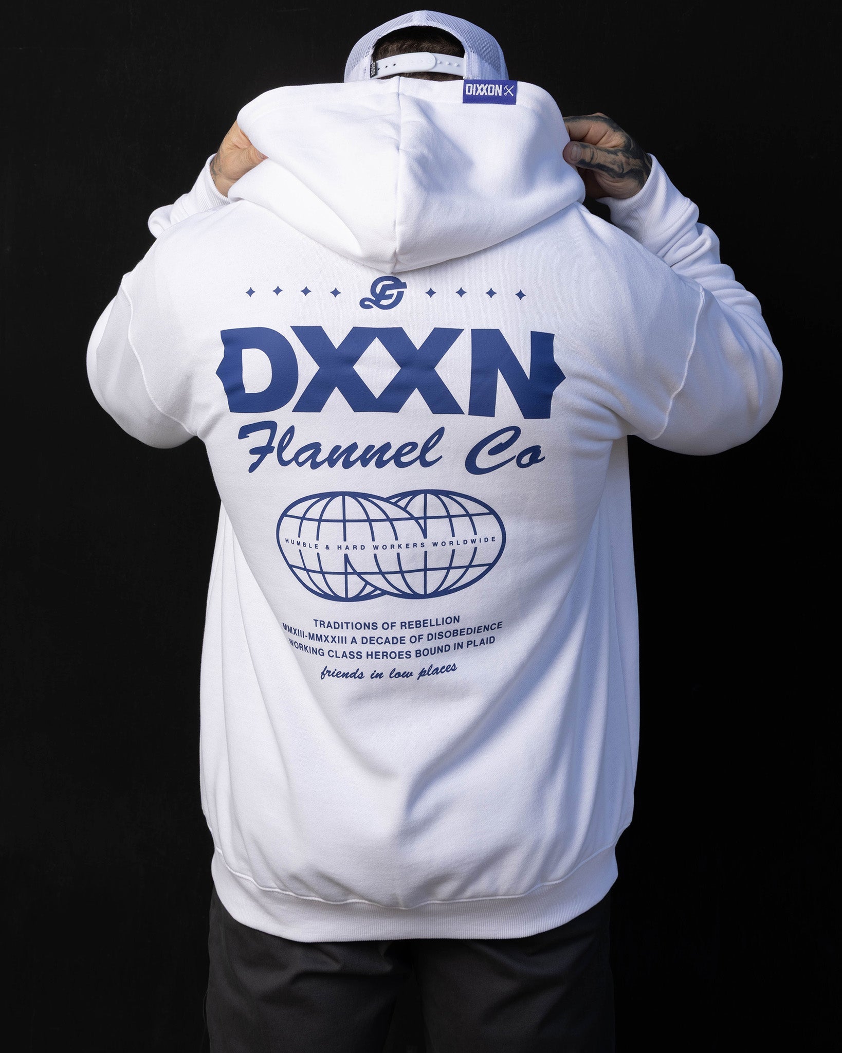 Dixxon Blue Tech Zip Up - White Hoodie: Shop Today