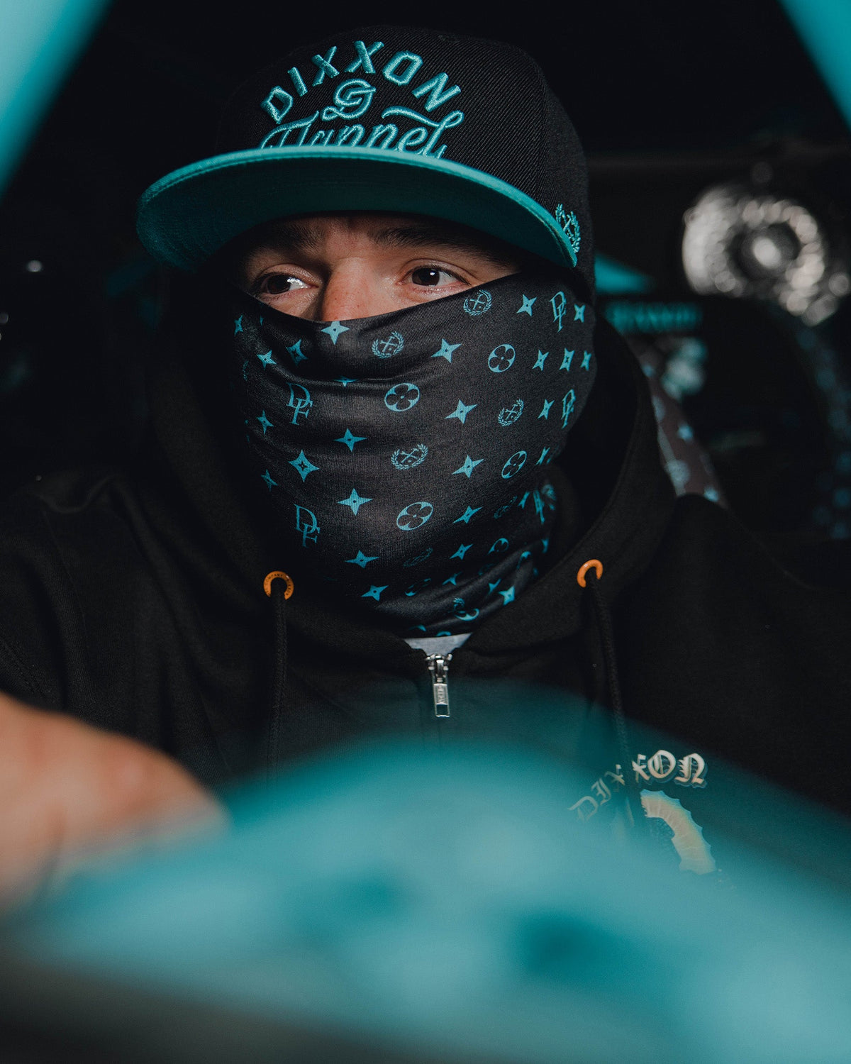 Bougie Neck Gaiter - Black & Tiffany - Dixxon Flannel Co. view 2