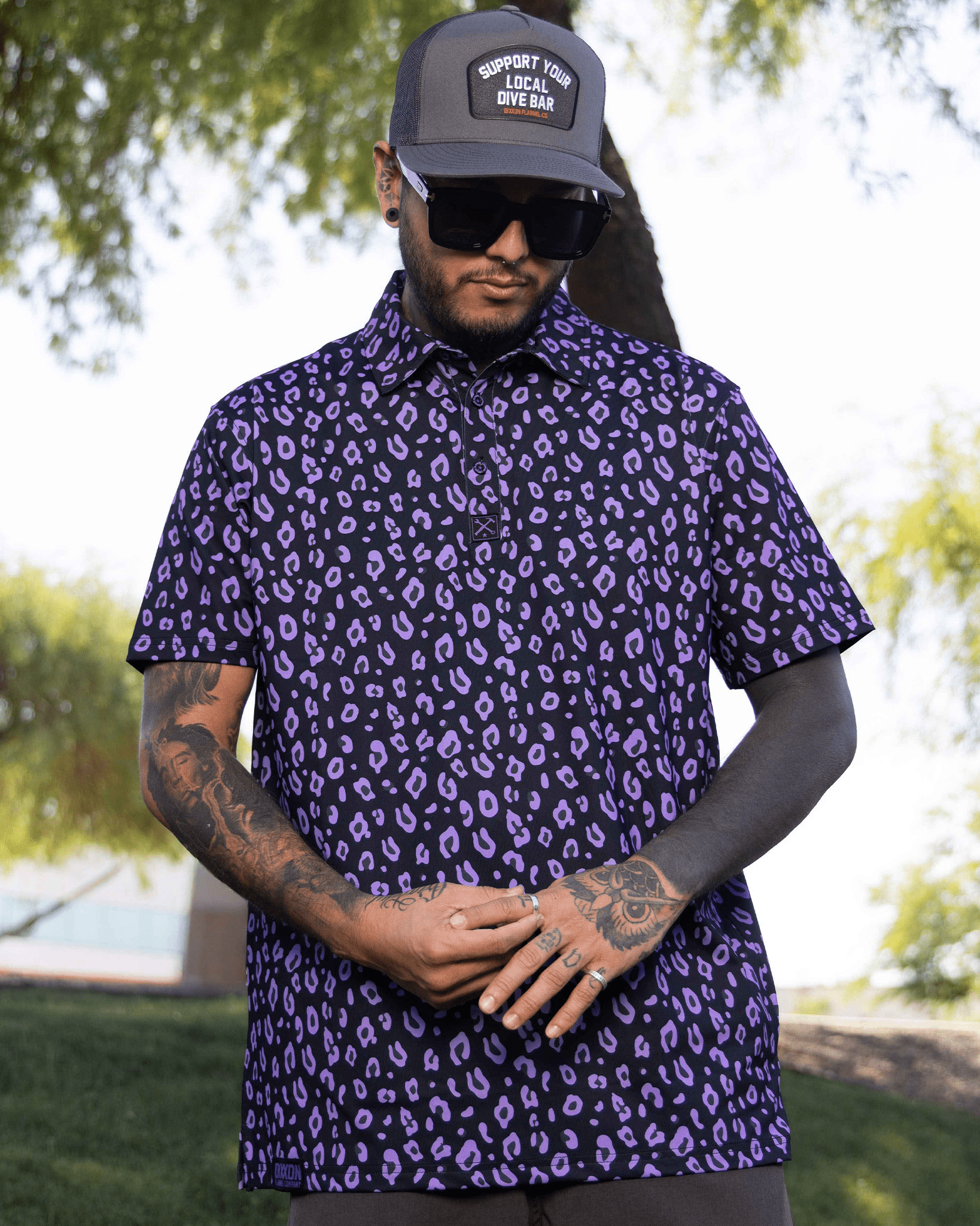 Cougar Hunter Party Polo - Purple - Dixxon Flannel Co.