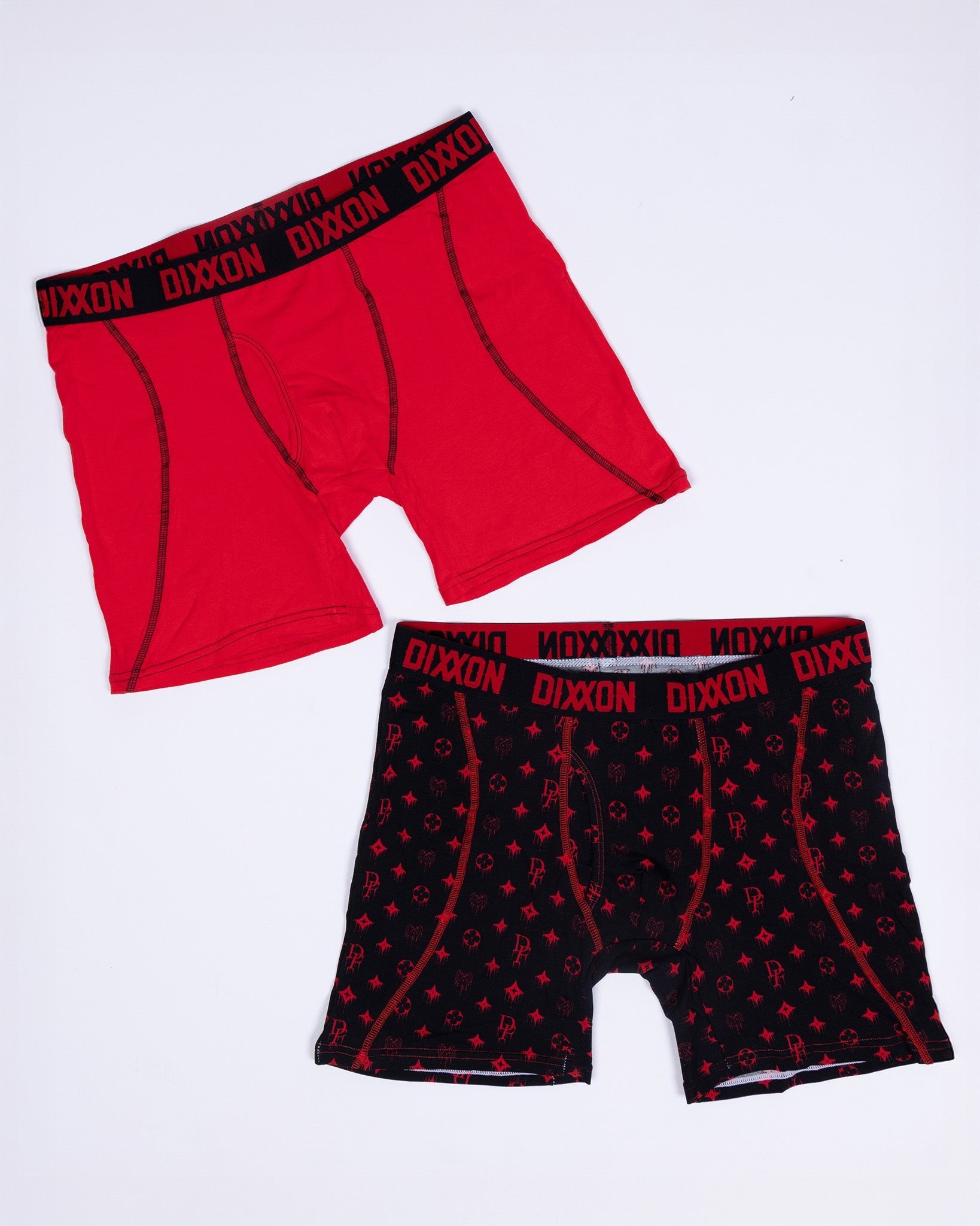 Drip Bougie Cotton Stretch 2pk Boxer Briefs - Red & Black - Dixxon Flannel Co.
