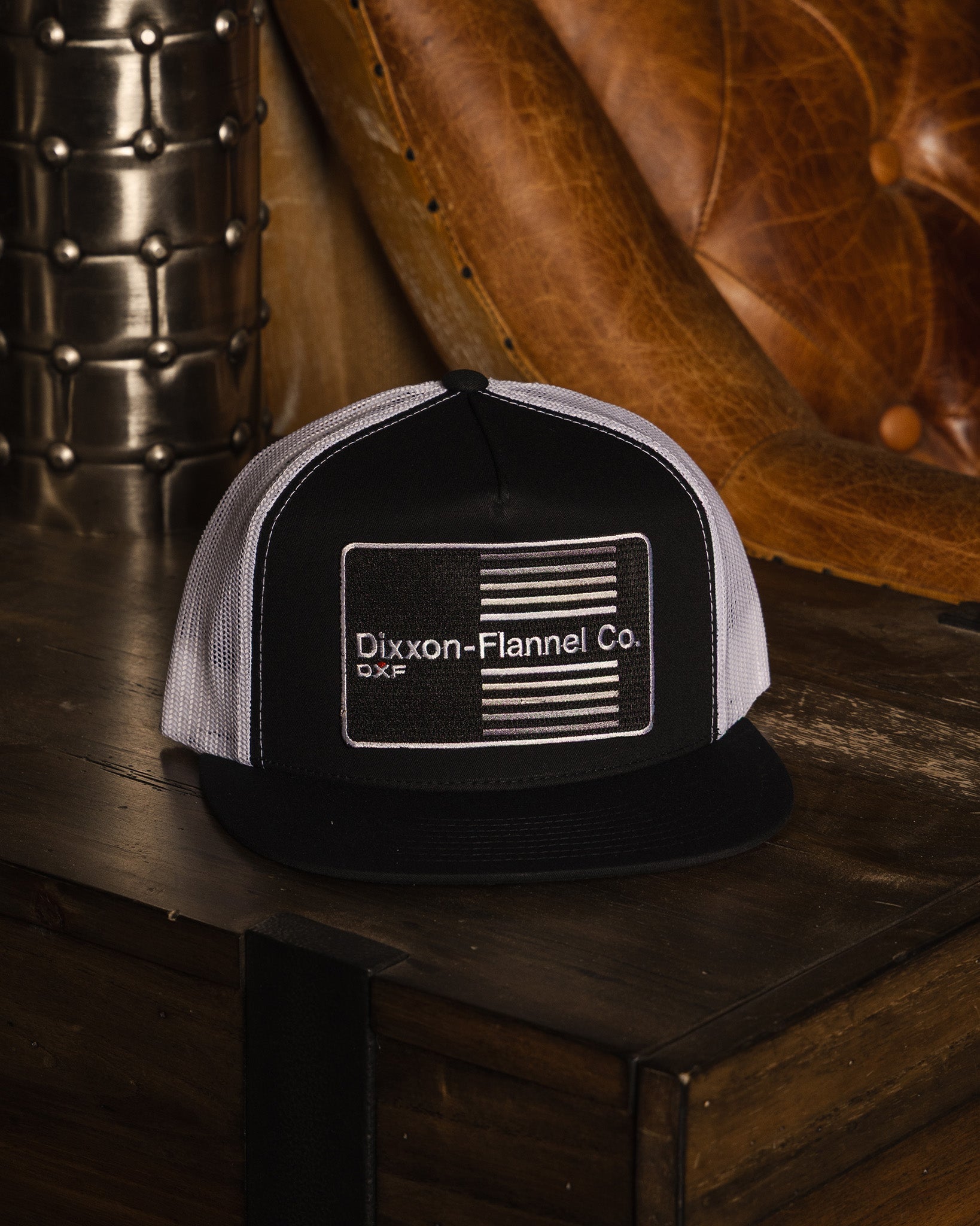 DXF Stripe Flat Bill Trucker Snapback - Dixxon Flannel Co.