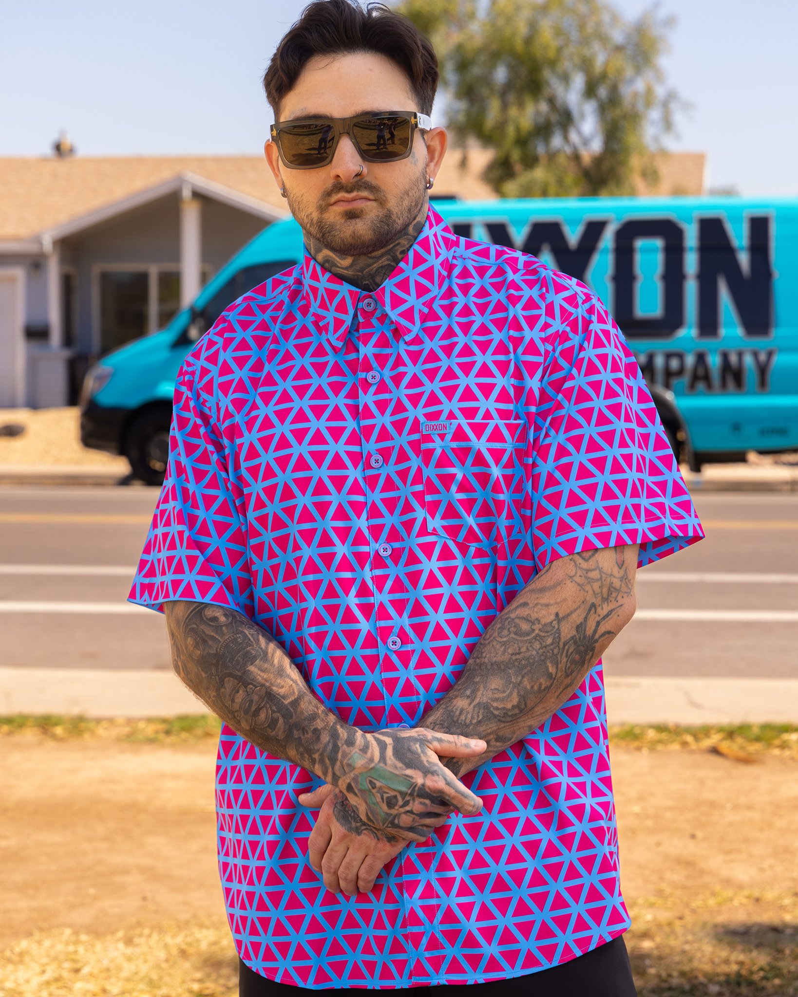 Enigma Party Shirt - Pink & Blue - Dixxon Flannel Co.