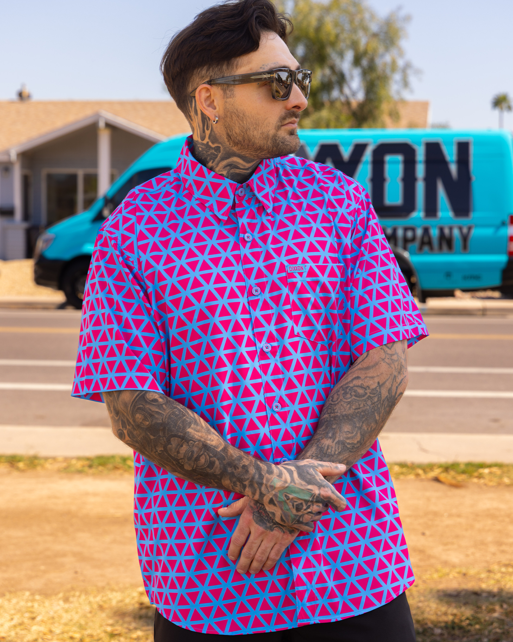Enigma Party Shirt - Pink & Blue - Dixxon Flannel Co.