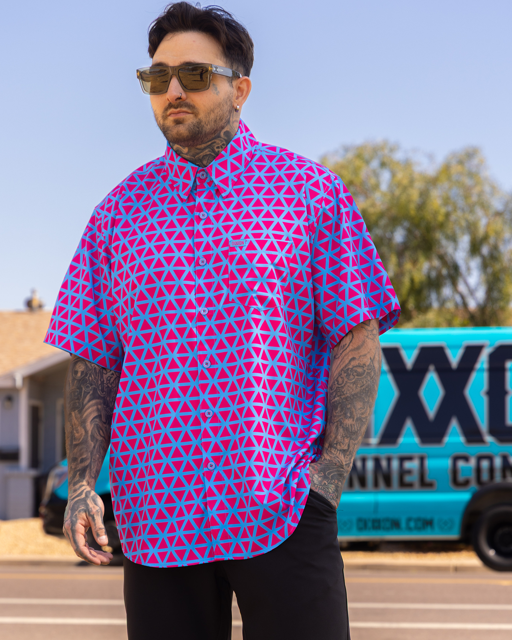 Enigma Party Shirt - Pink & Blue - Dixxon Flannel Co.