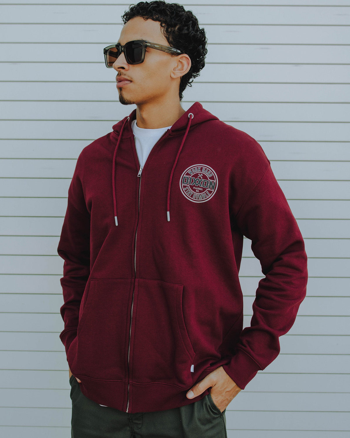 Gray & Black Corpo Zip Up - Maroon - view 2
