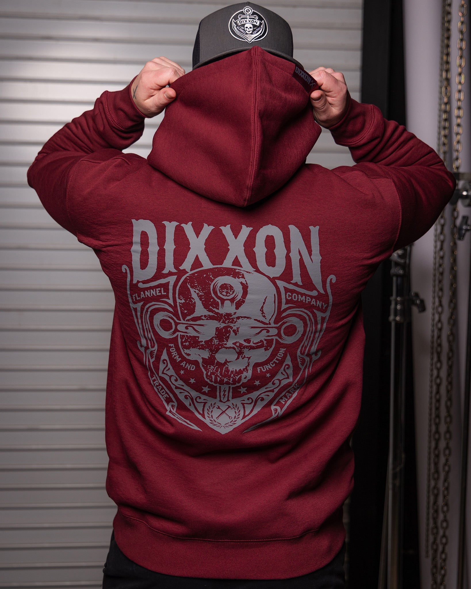 Gray Low Tide Pullover Hoodie - Maroon - Dixxon Flannel Co.