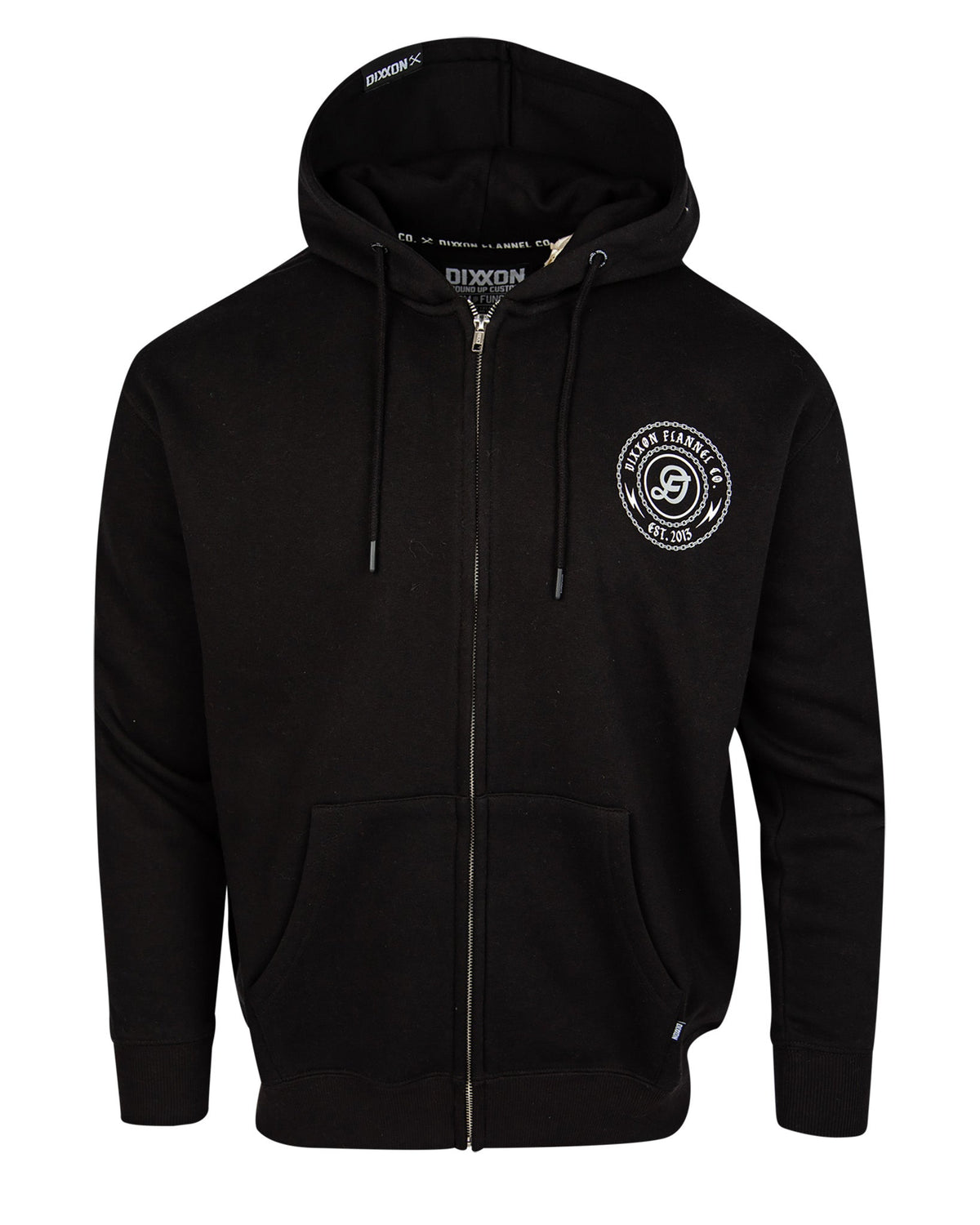 Gray & White Linked Zip Up Hoodie - Black - view 3