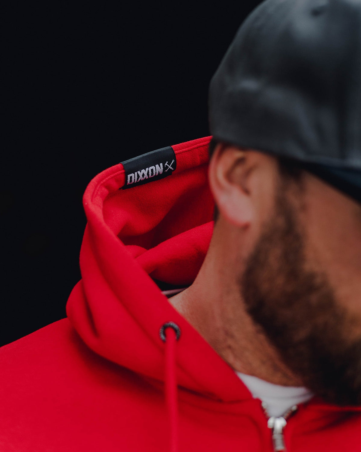 Gray & White Linked Zip Up Hoodie - Red - view 3