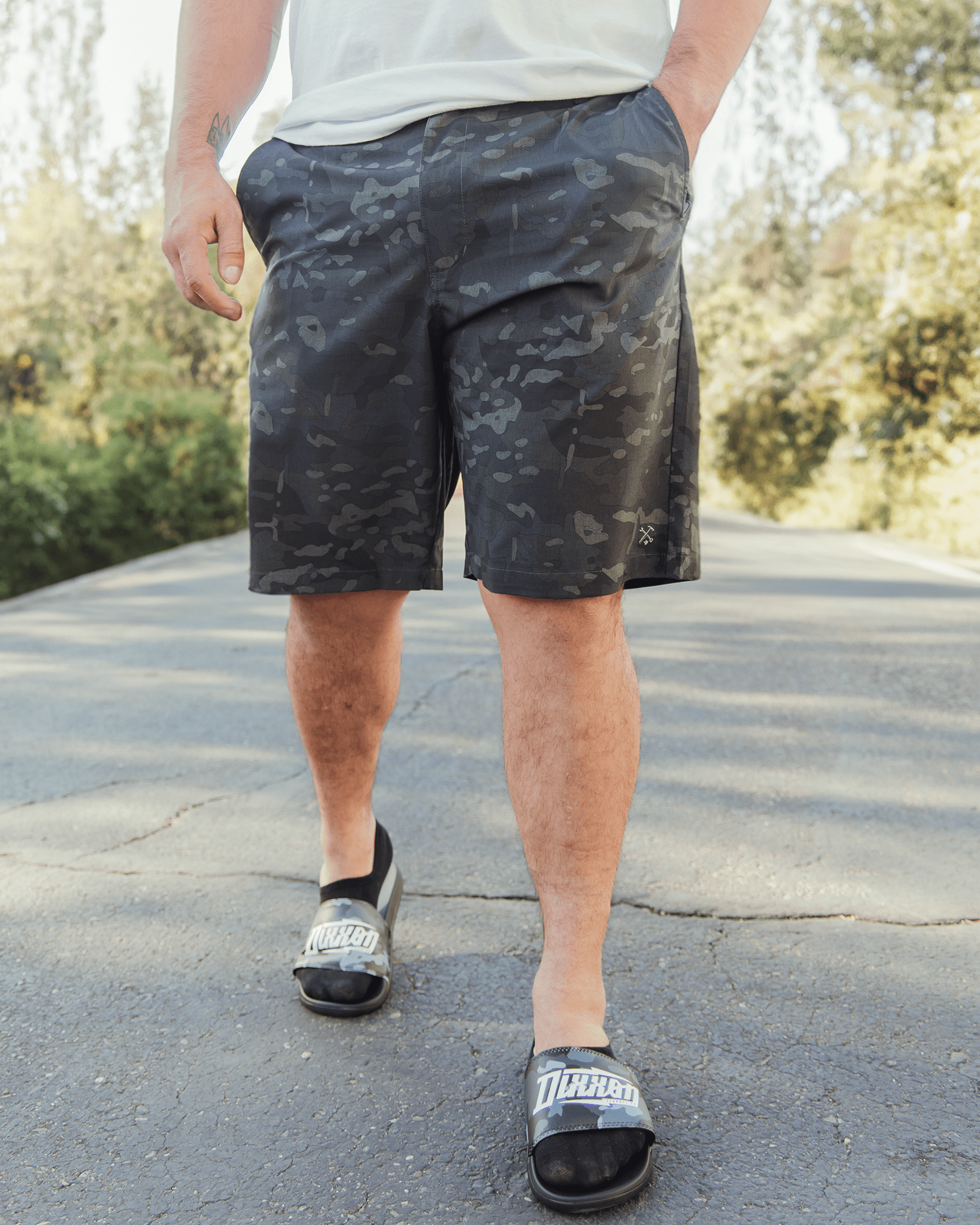 Hybrid Shorts - Black Camo - view 7