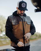 Jackson Leather & Canvas Vest - Brown - Dixxon Flannel Co.