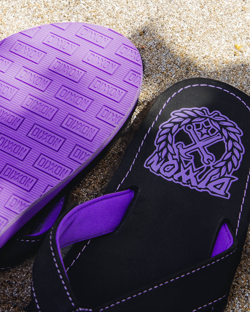 Leather Sandals - Black & Purple - Dixxon Flannel Co.