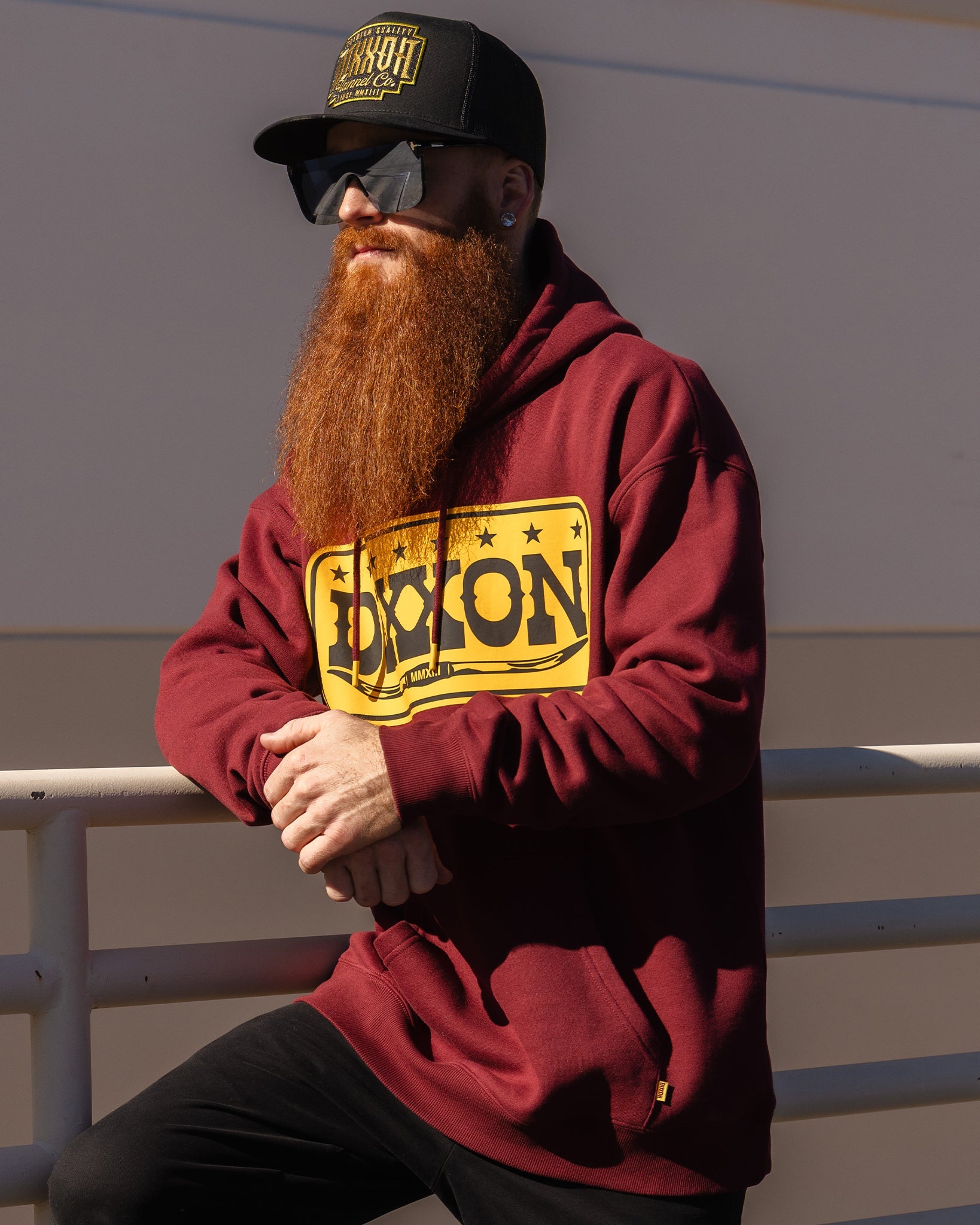 Longhorn Pullover Hoodie - Maroon - Dixxon Flannel Co.