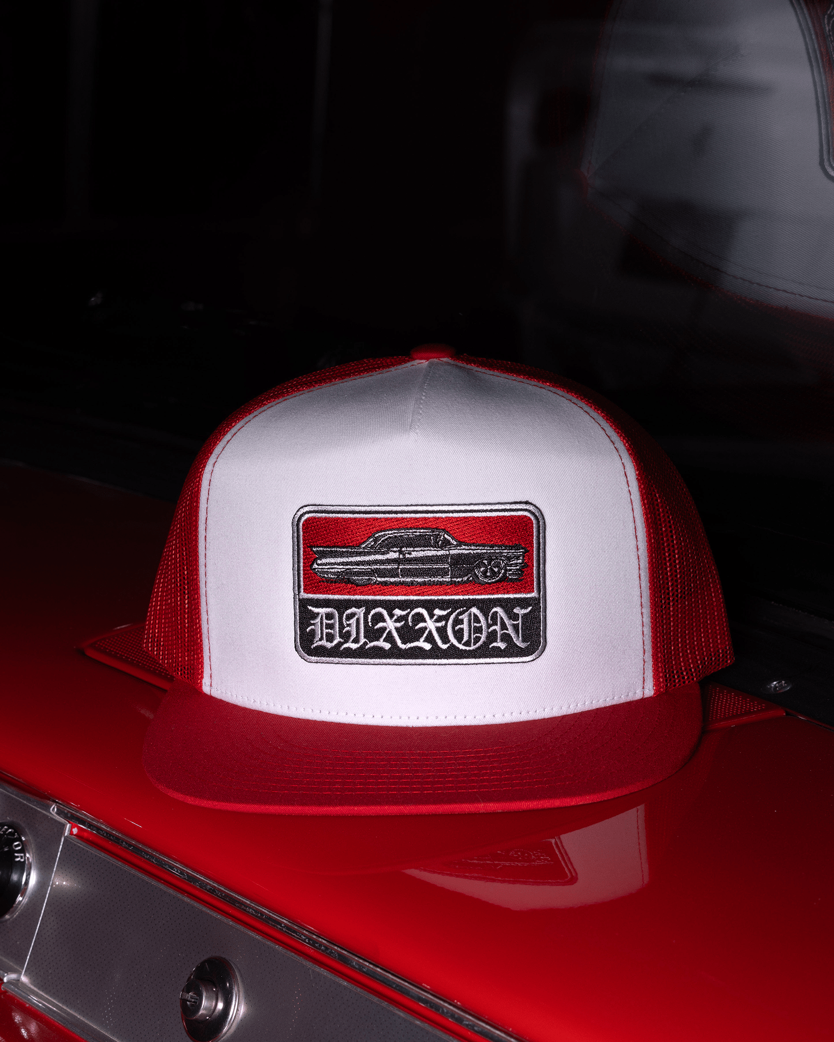 Low & Slow Flat Bill Trucker Snapback - Red & Black - Dixxon Flannel Co. view 3