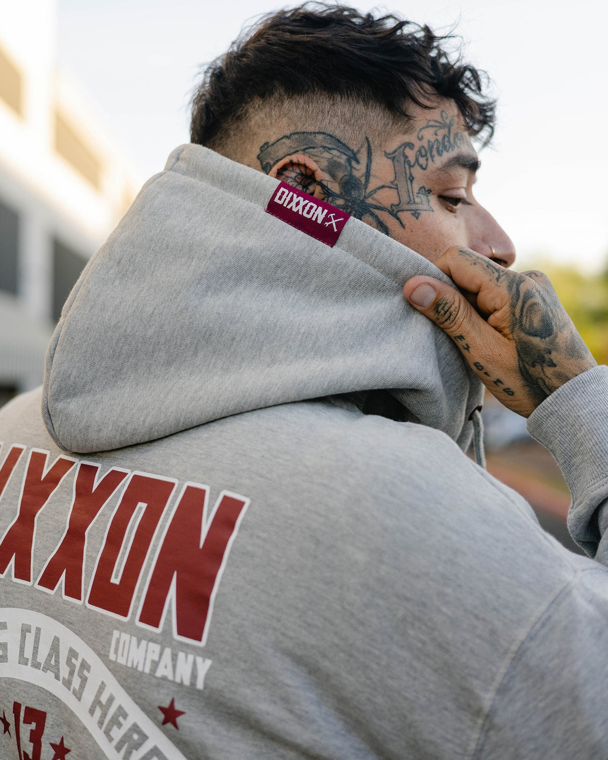 Maroon Weld Zip Up Hoodie - Heathered Gray - view 3