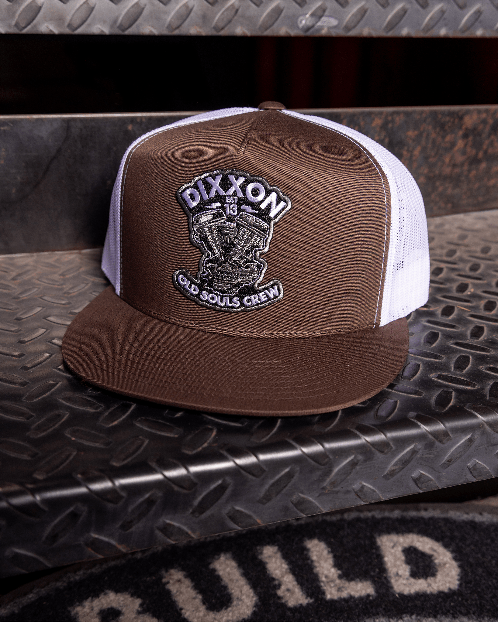 Old Souls Crew Flat Bill Trucker Snapback - Black & White - Dixxon Flannel Co.