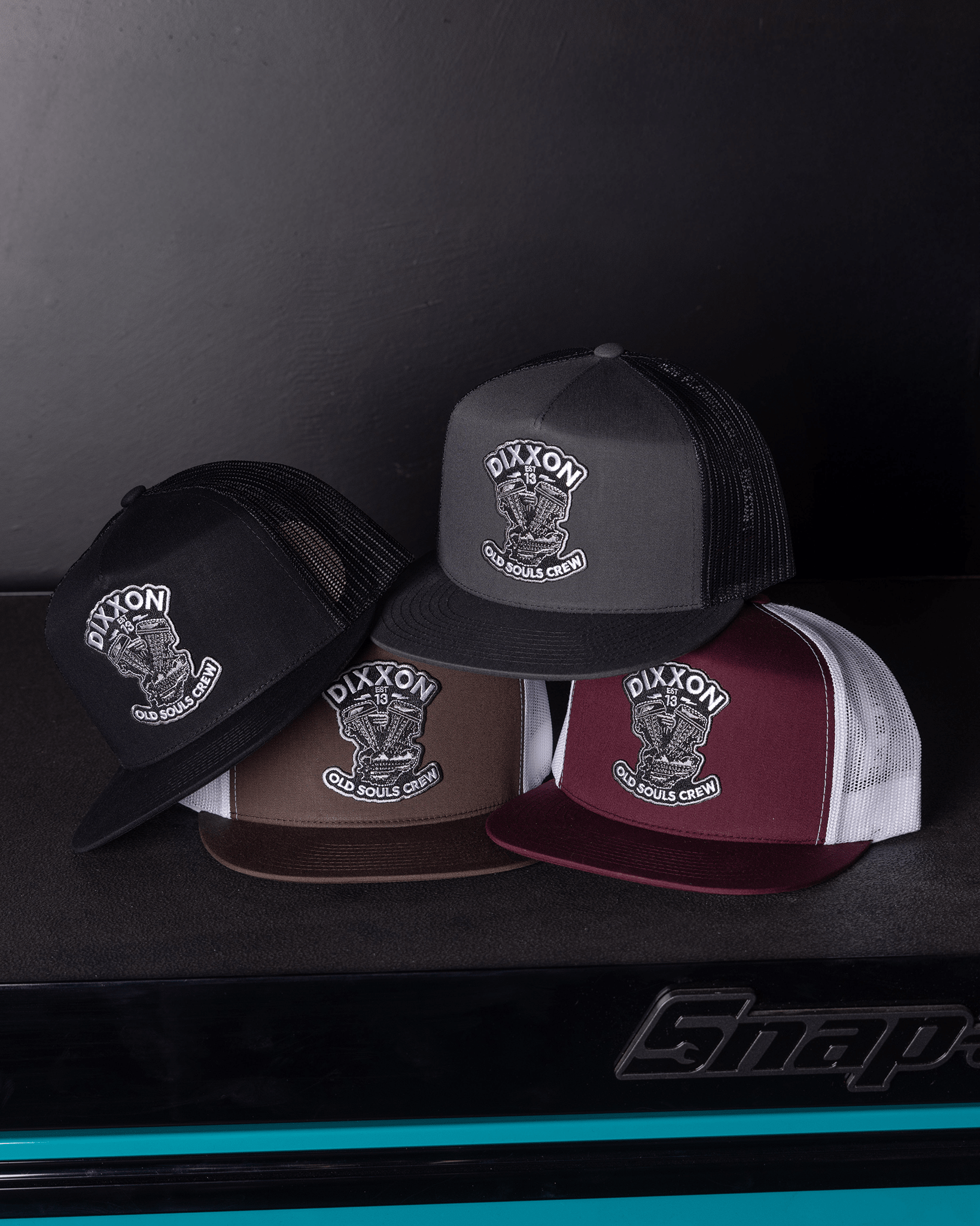 Old Souls Crew Flat Bill Trucker Snapback - Black & White - Dixxon Flannel Co.