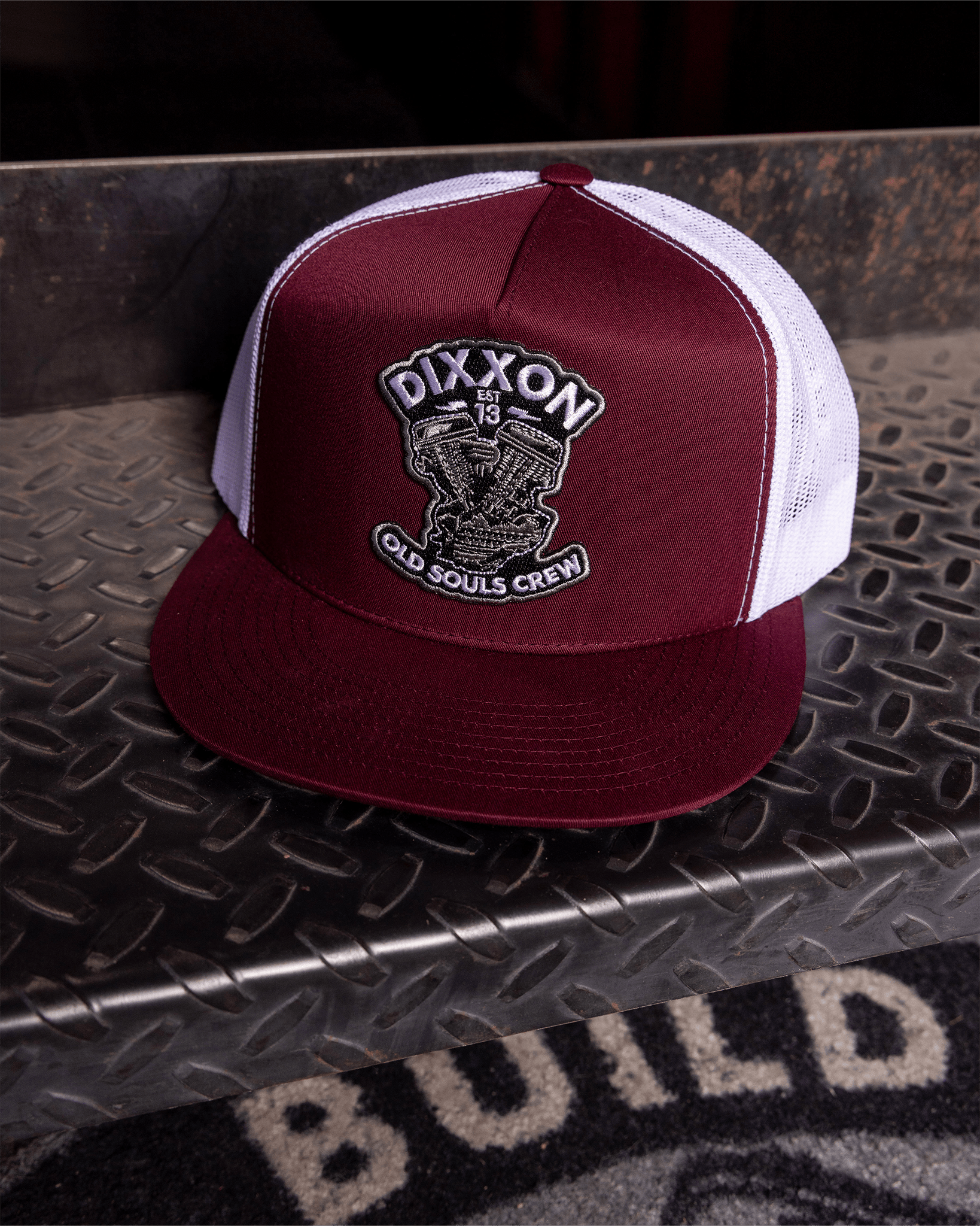 Old Souls Crew Flat Bill Trucker Snapback - Black & White - Dixxon Flannel Co.