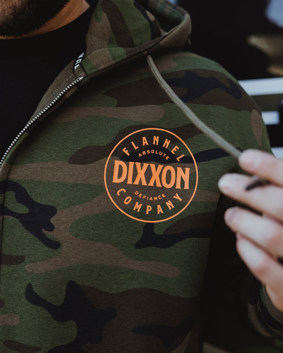 Orange Chain Driven Zip Up Hoodie - Camo - view 4