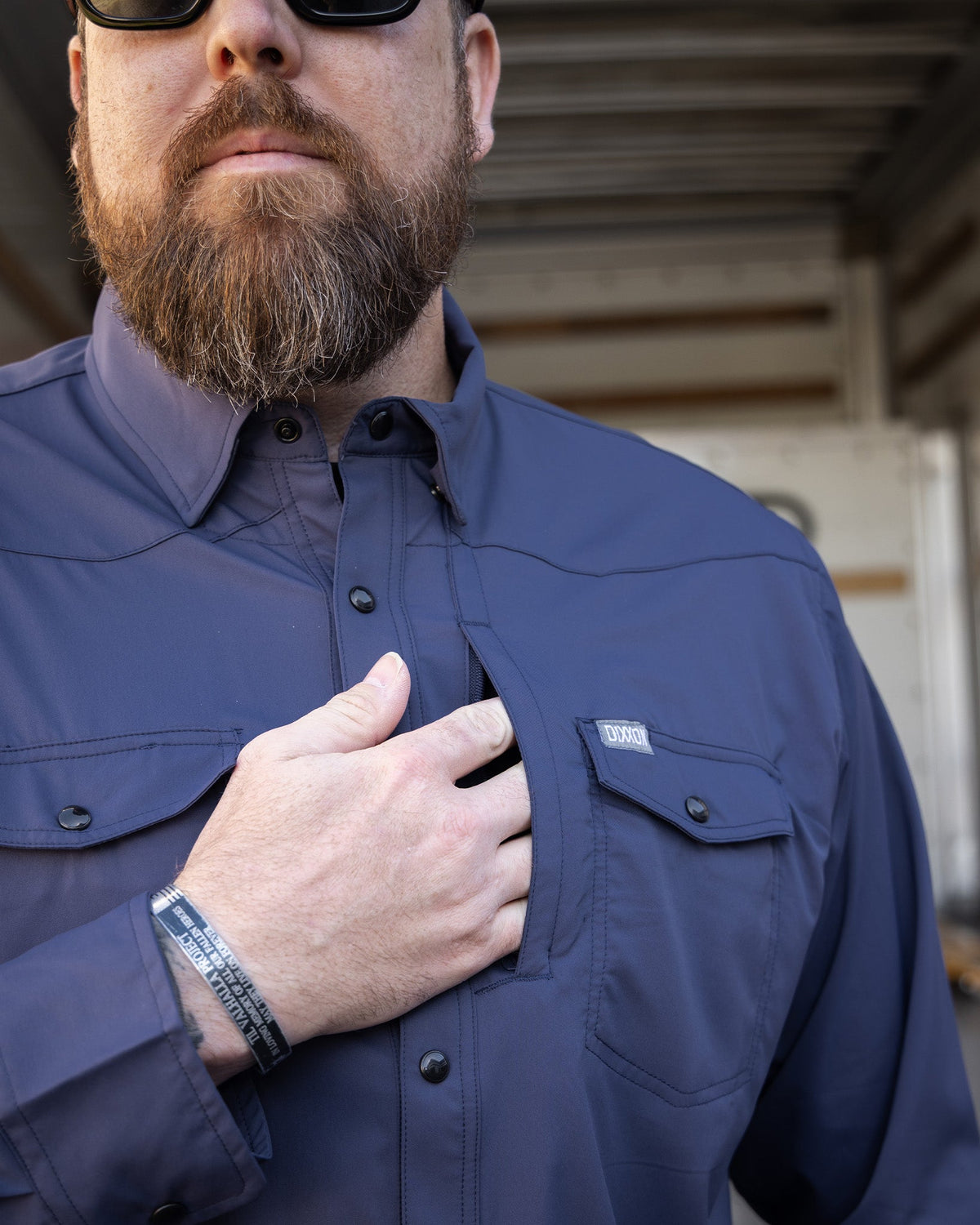 Outdoorsman Performance Long Sleeve - Navy - Dixxon Flannel Co. view 2
