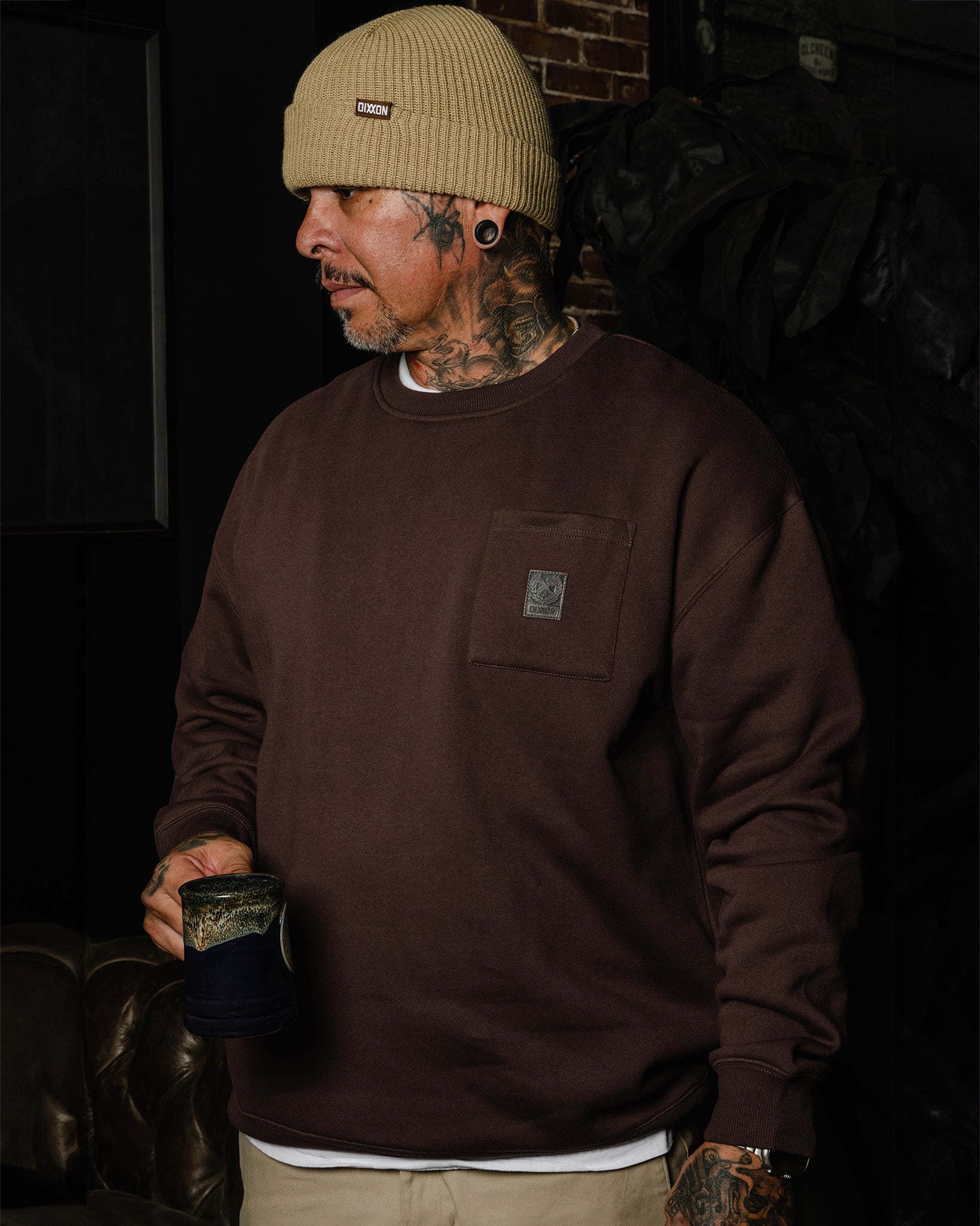 Pocket Crewneck - Brown - Dixxon Flannel Co.