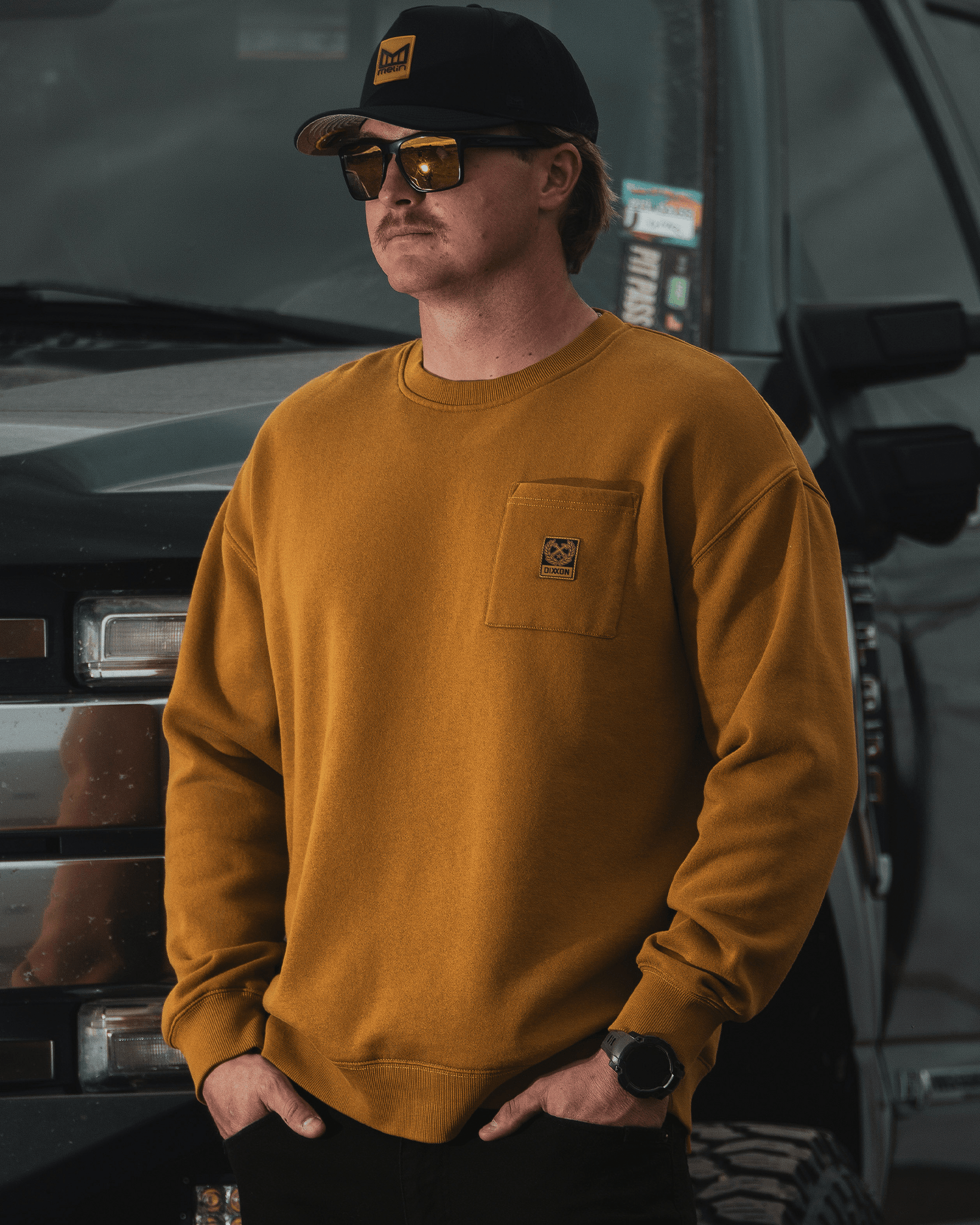 Pocket Crewneck - Camel - Dixxon Flannel Co. view 1