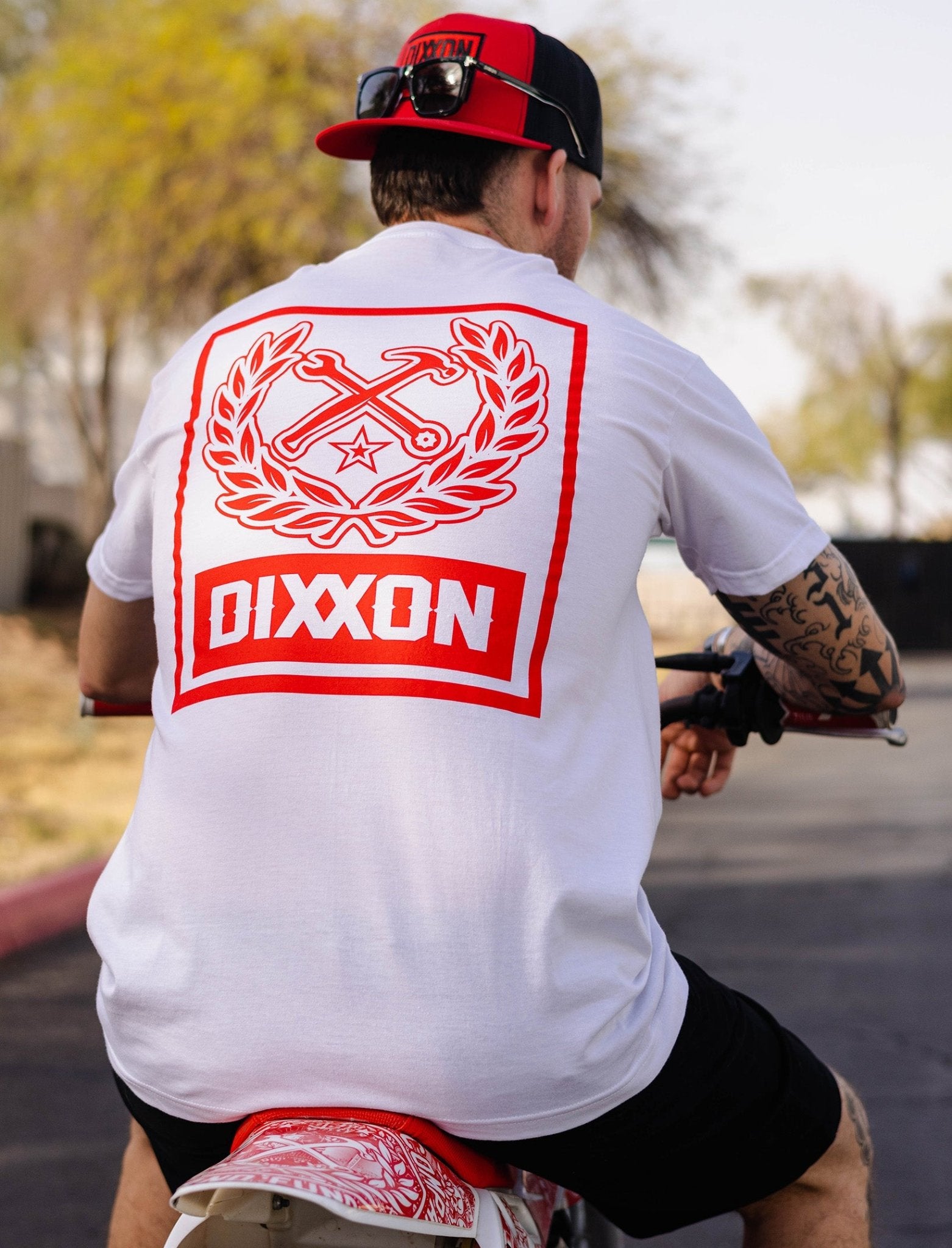 Red Box Crest T-Shirt - White – Dixxon Flannel Co.