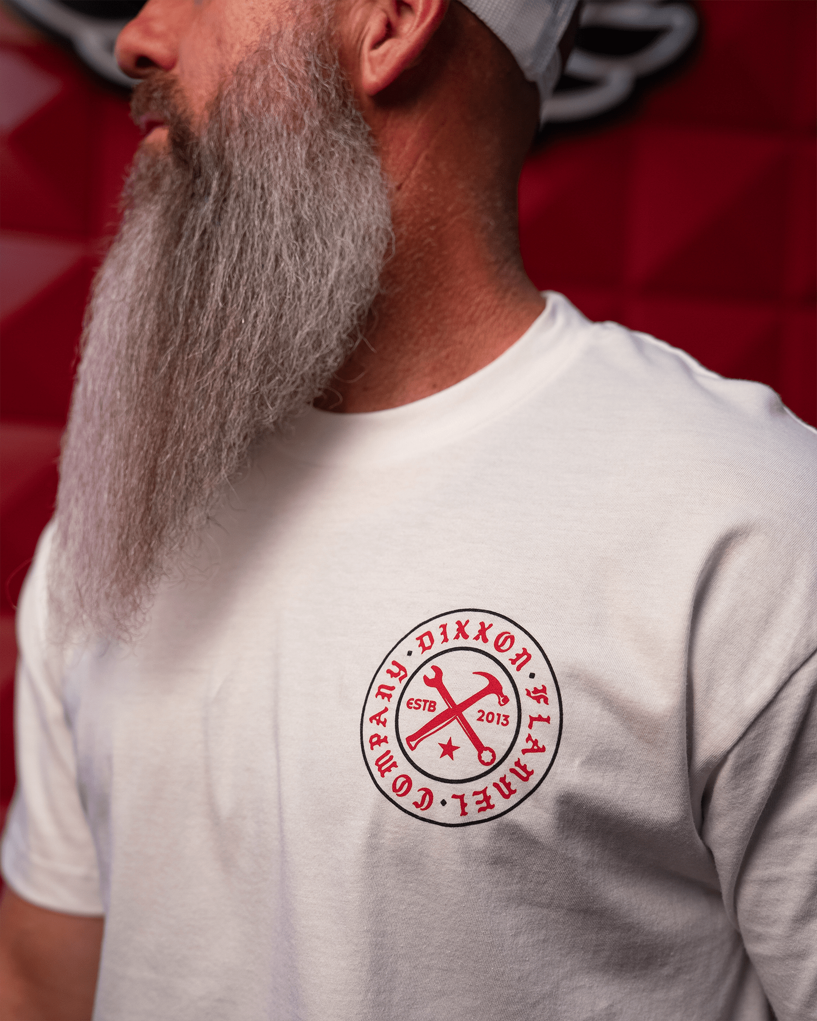 Red Nameplate T-Shirt - White - Dixxon Flannel Co.
