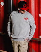 Red Shop Crewneck Sweatshirt - Heather Gray - Dixxon Flannel Co.