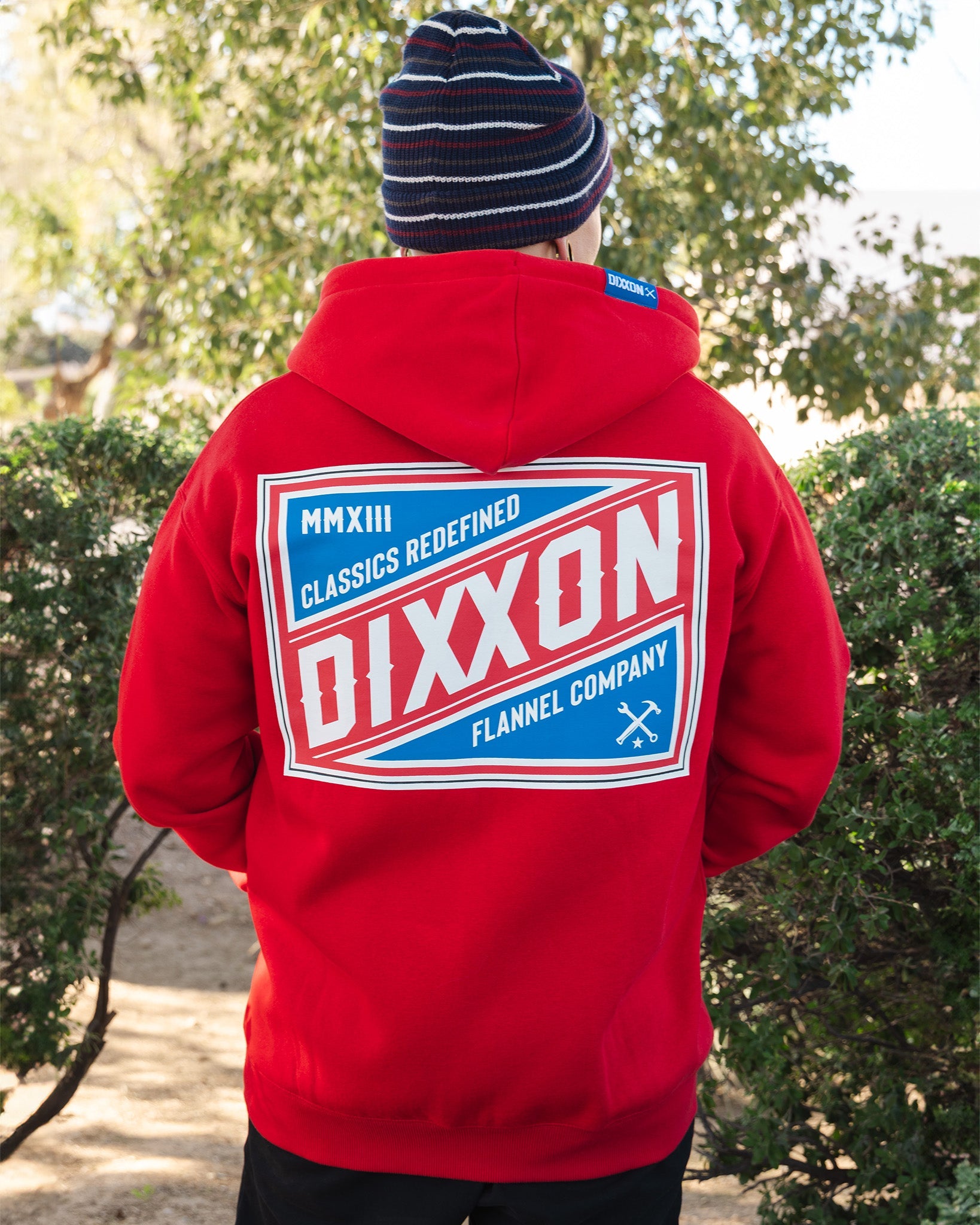 Dixxon's Red, White & Blue Hoodie: Shop Now for Quality Comfort