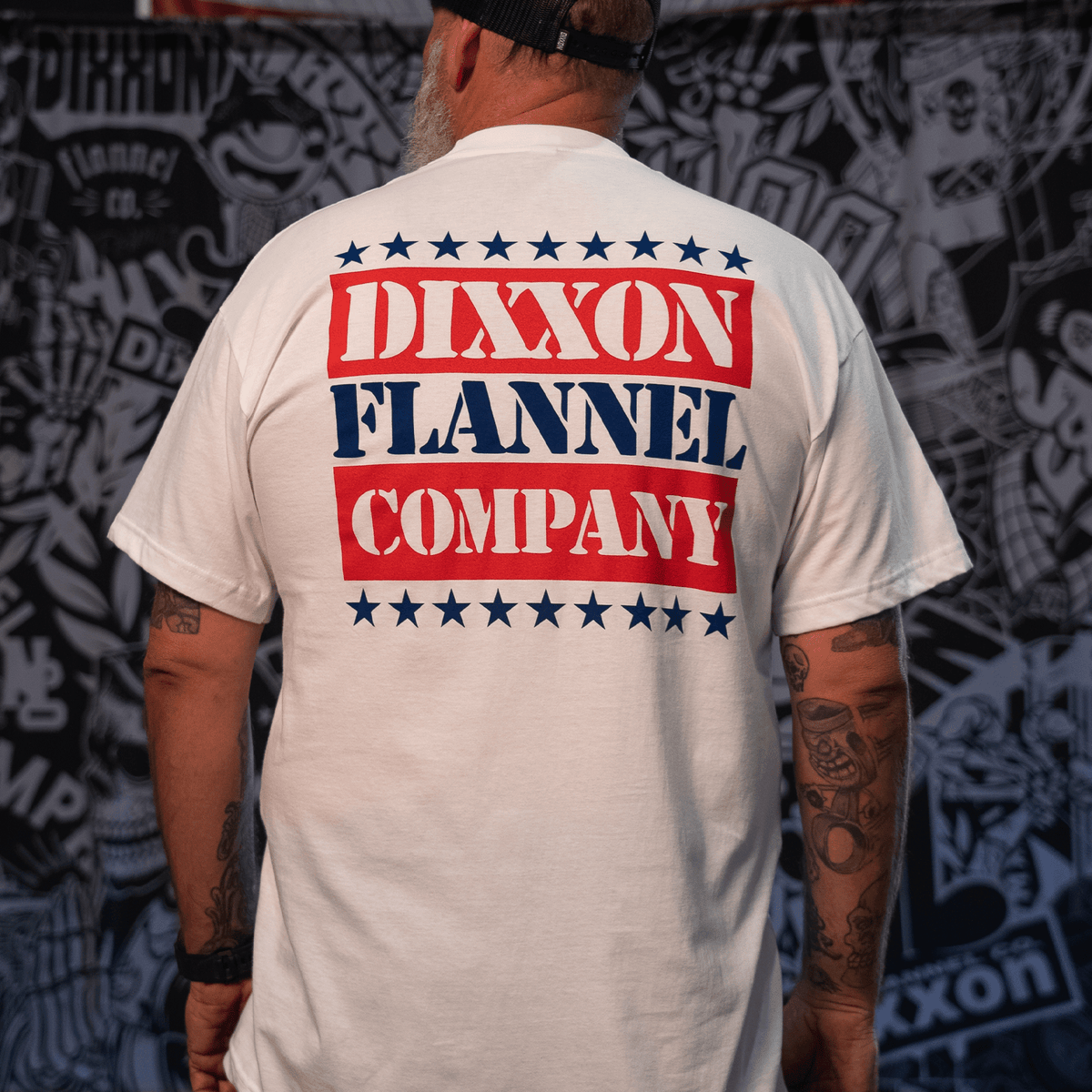 Red, White, & Blue Freedom Stamp T-Shirt - White | Dixxon Flannel Co.