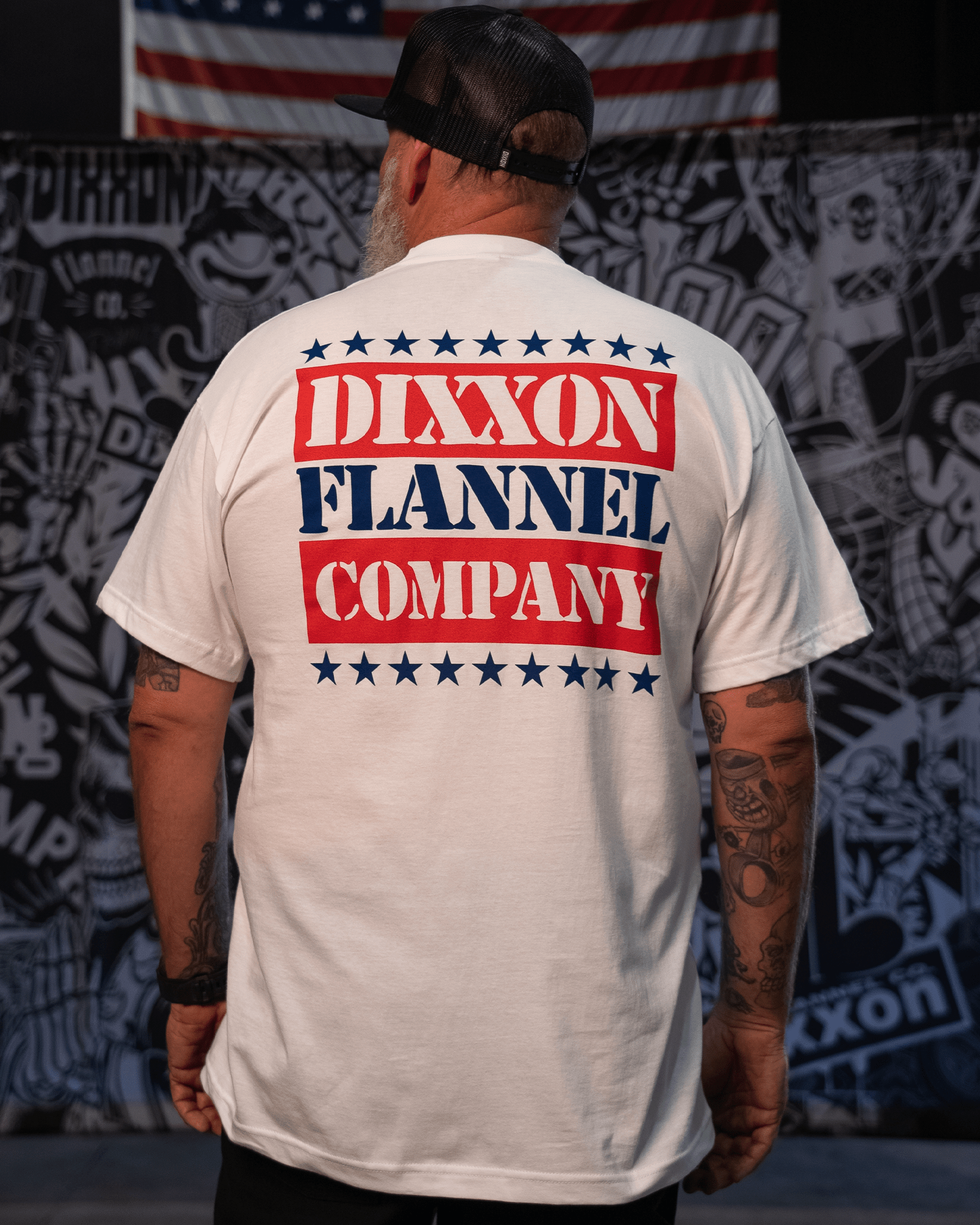 Red, White, & Blue Freedom Stamp T-Shirt - White - Dixxon Flannel Co.