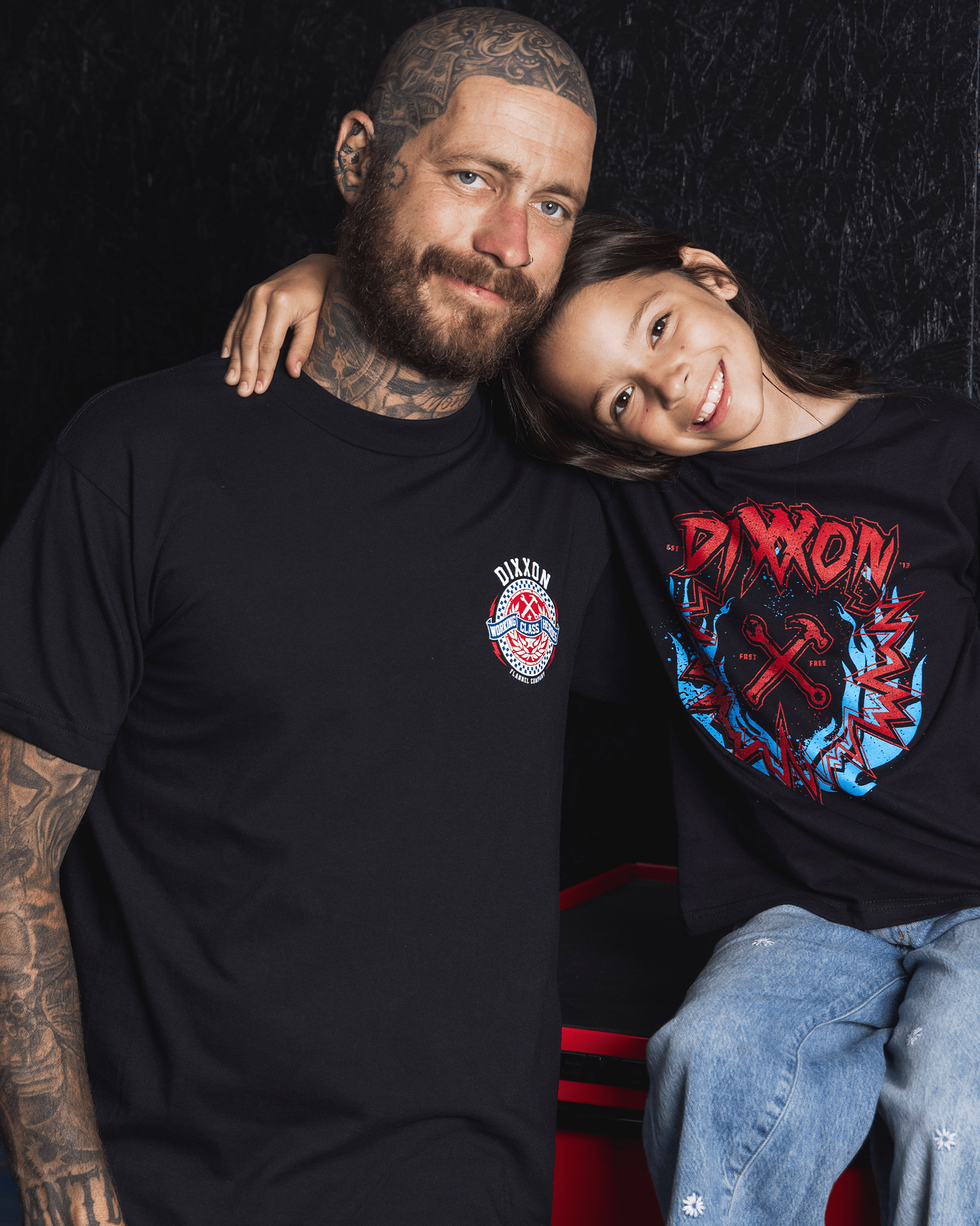 Red,White & Blue Backbone T-Shirt - Black - Dixxon Flannel Co.