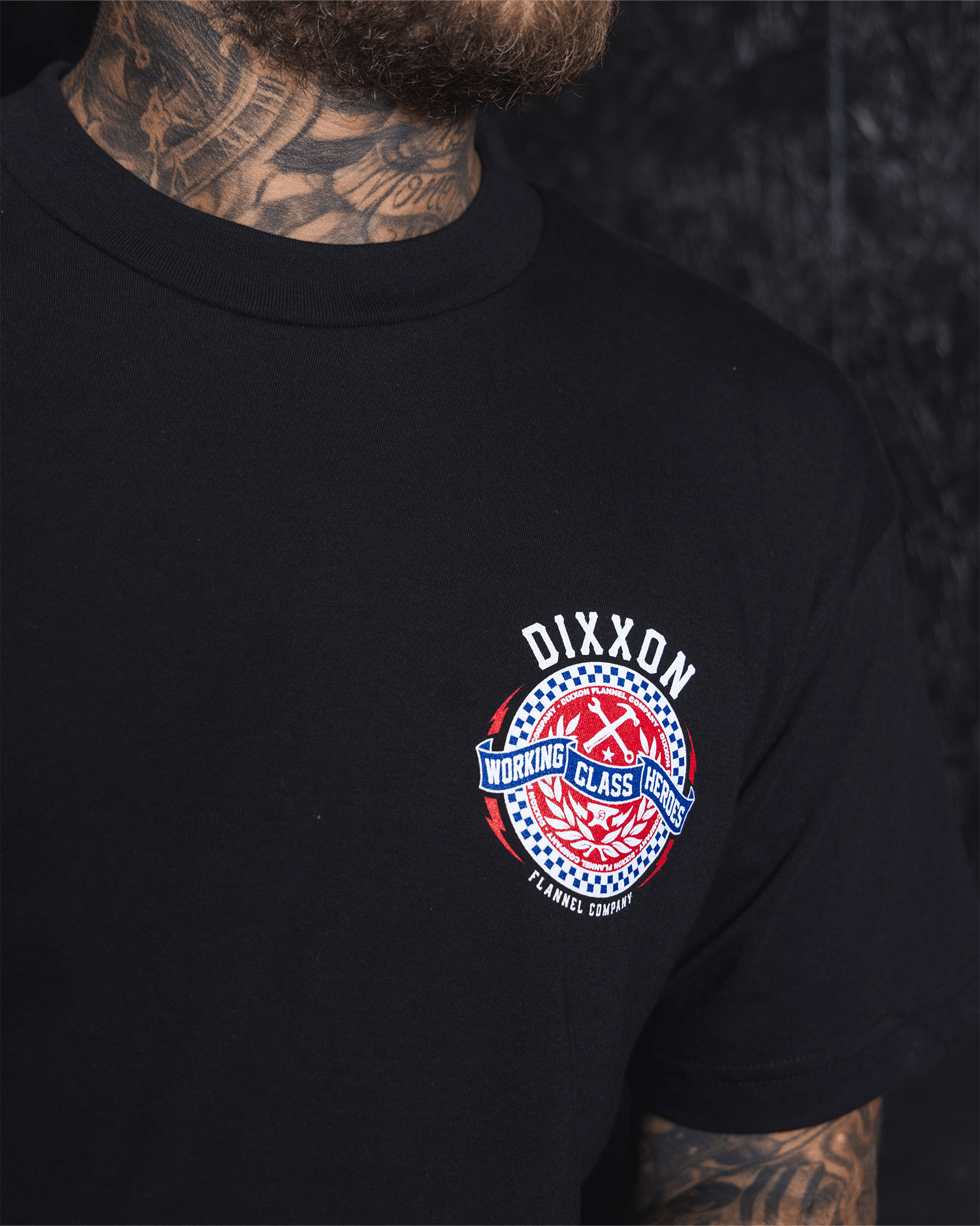 Red,White & Blue Backbone T-Shirt - Black - Dixxon Flannel Co.