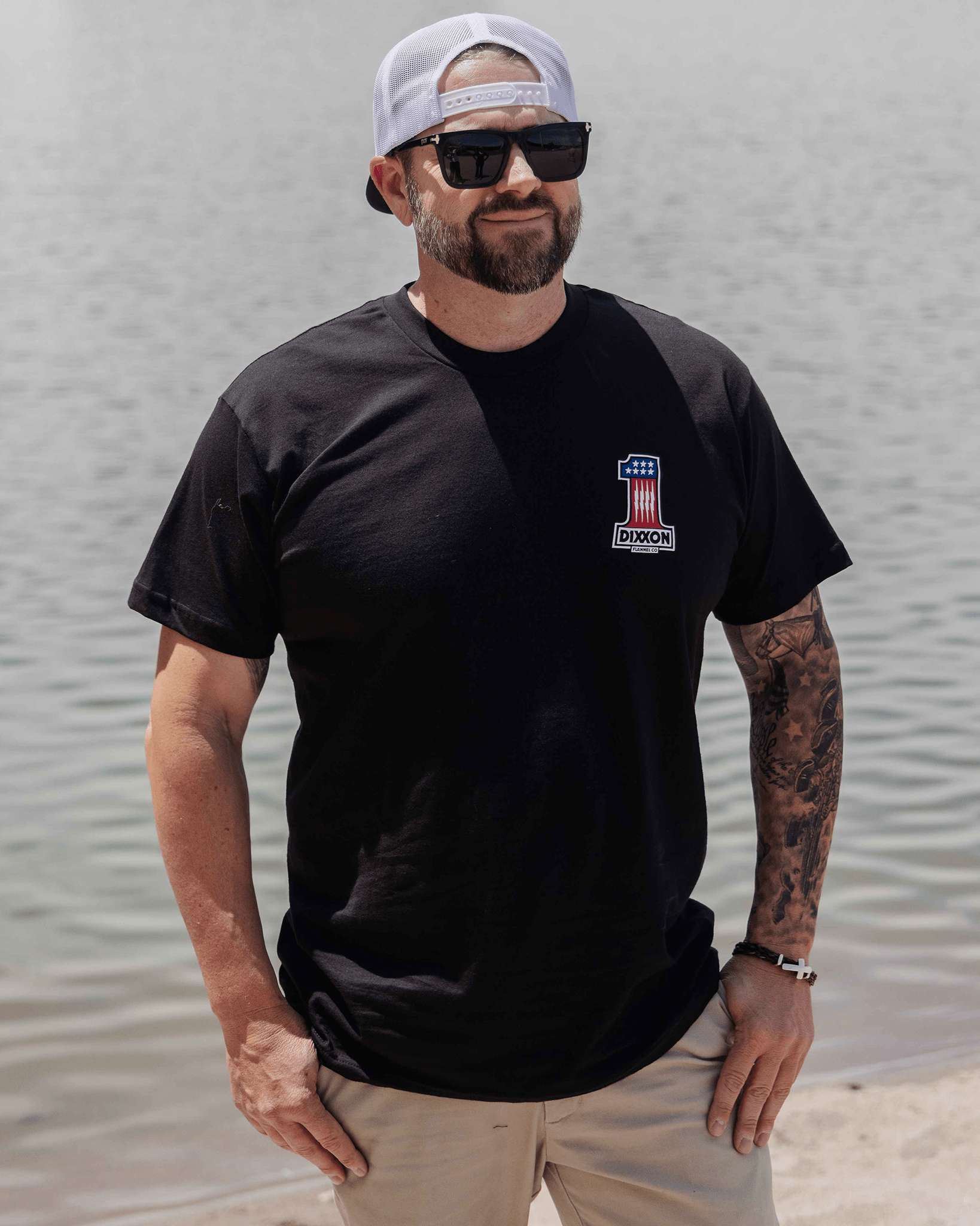 Red,White, & Blue First Place T-Shirt - Black - Dixxon Flannel Co.