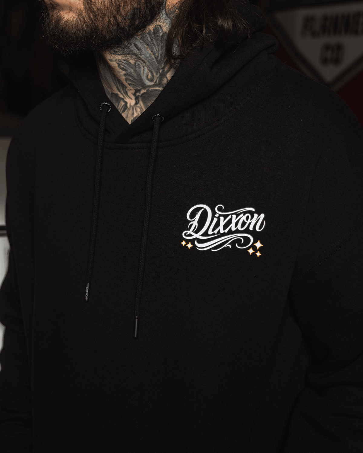 Script Pullover Hoodie - Black - Dixxon Flannel Co. view 3