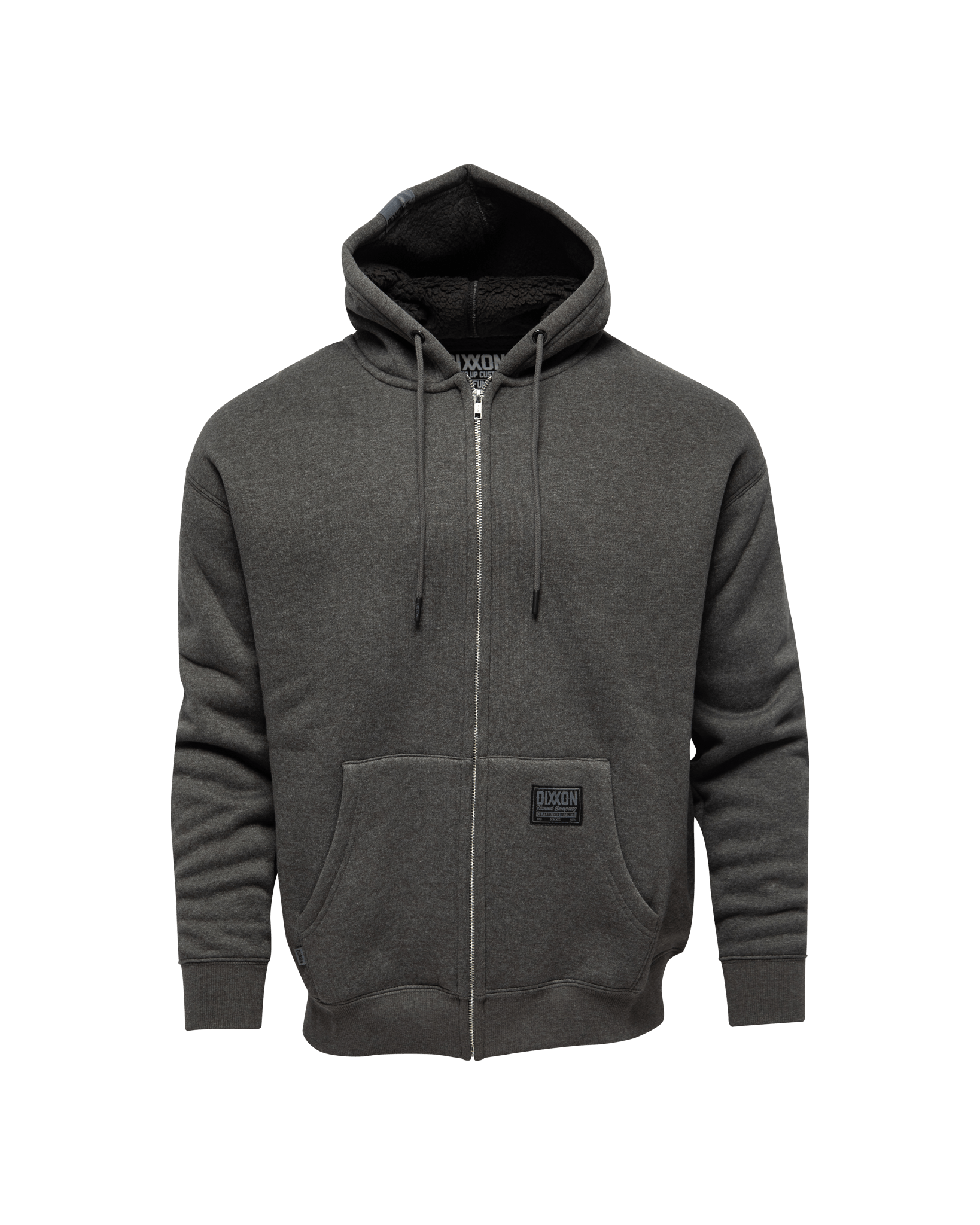 Sherpa Lined Zip Up Hoodie - Heather Charcoal - Dixxon Flannel Co.