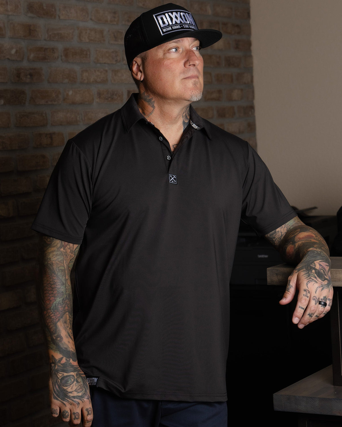 Solid Party Polo - Black - Dixxon Flannel Co. view 1