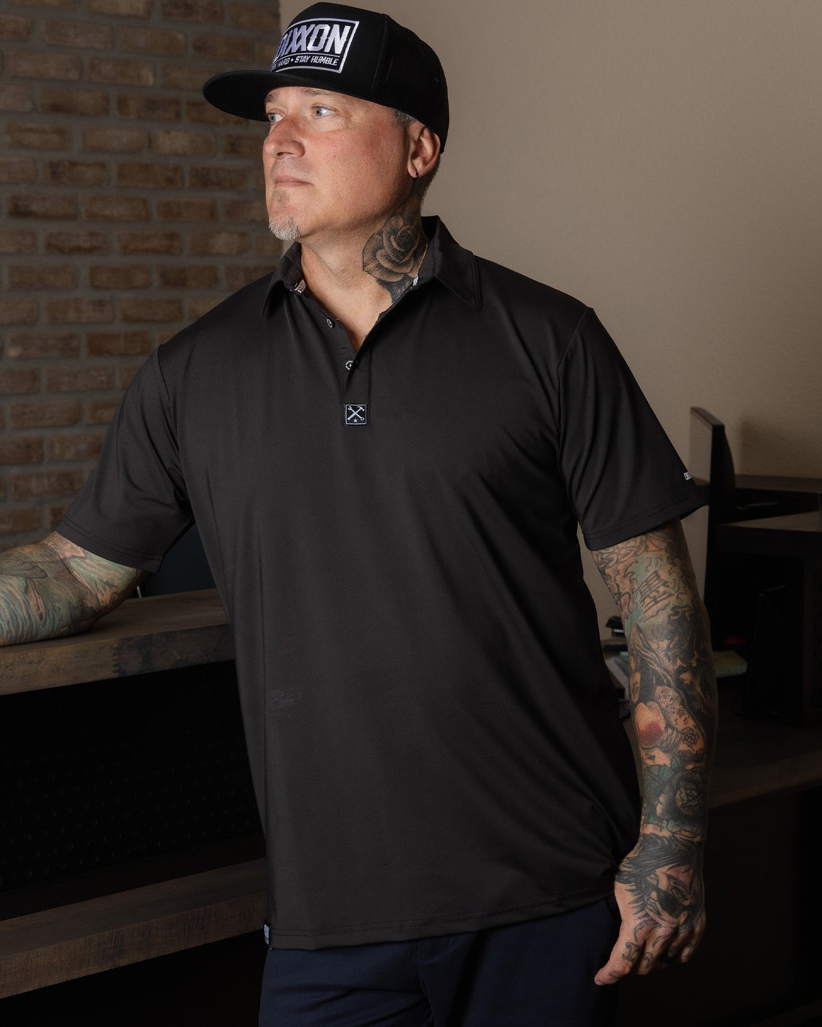 Solid Party Polo - Black - Dixxon Flannel Co. view 3