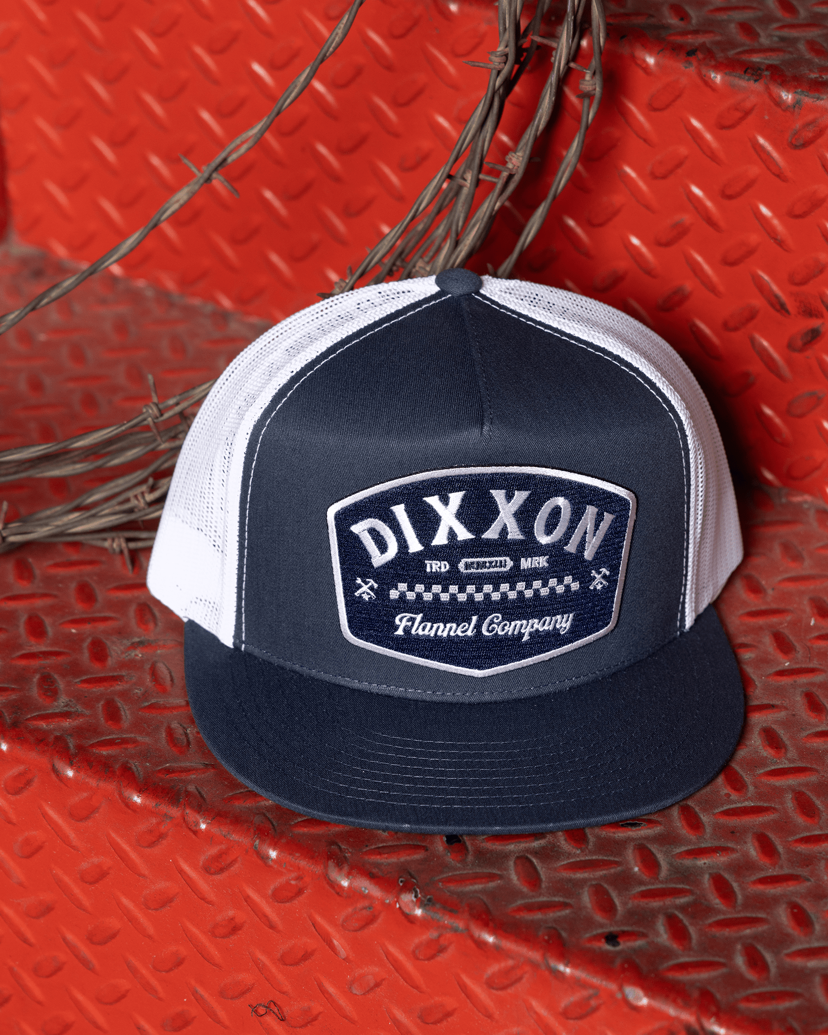 Station Flat Bill Trucker Snapback - Blue & White - Dixxon Flannel Co. view 4