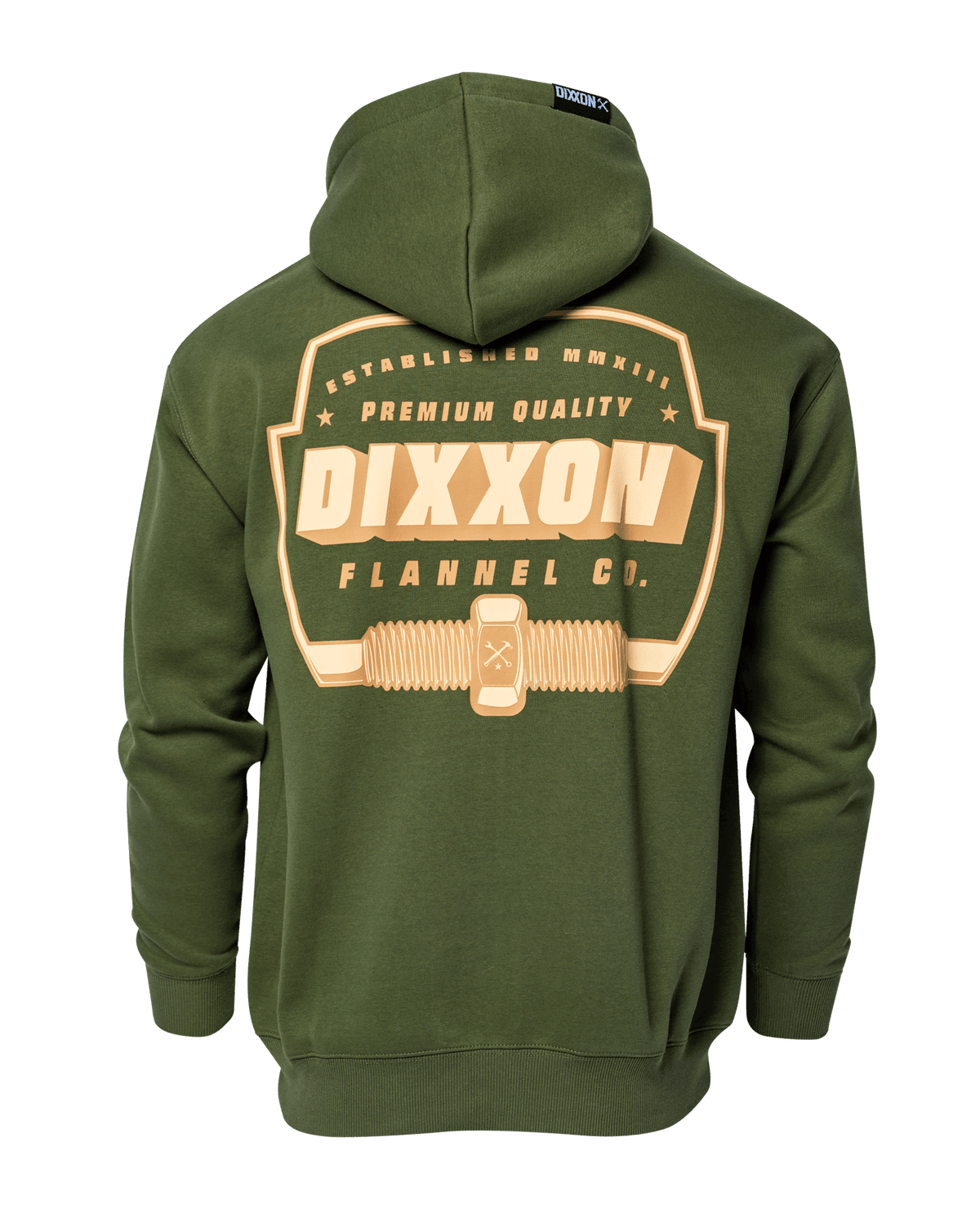 Tan Grille Zip Up Hoodie - O.D. Green - view 2