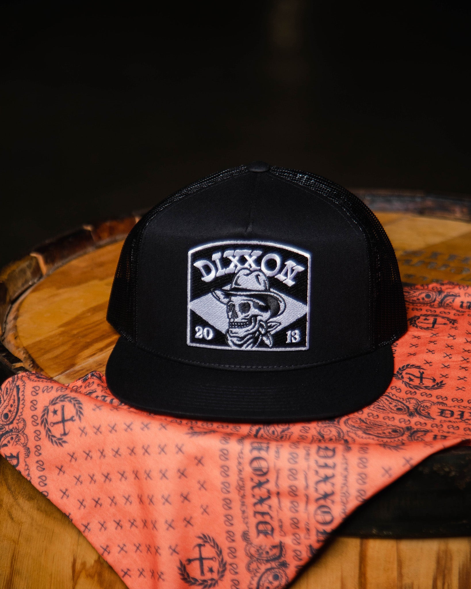 Vaquero Flat Bill Trucker Snapback - Black & White - Dixxon Flannel Co. view 2