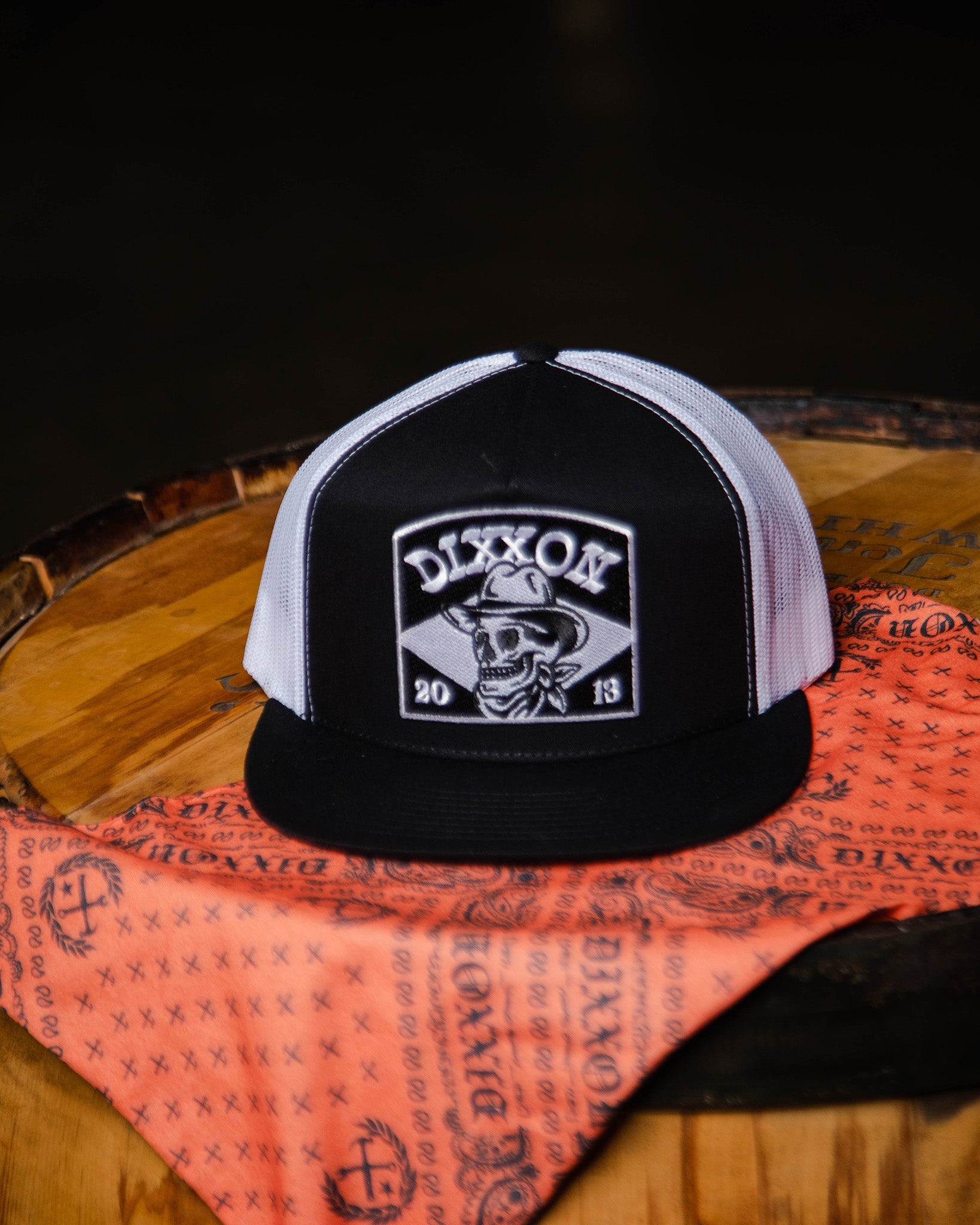 Vaquero Flat Bill Trucker Snapback - Black & White - Dixxon Flannel Co. view 3