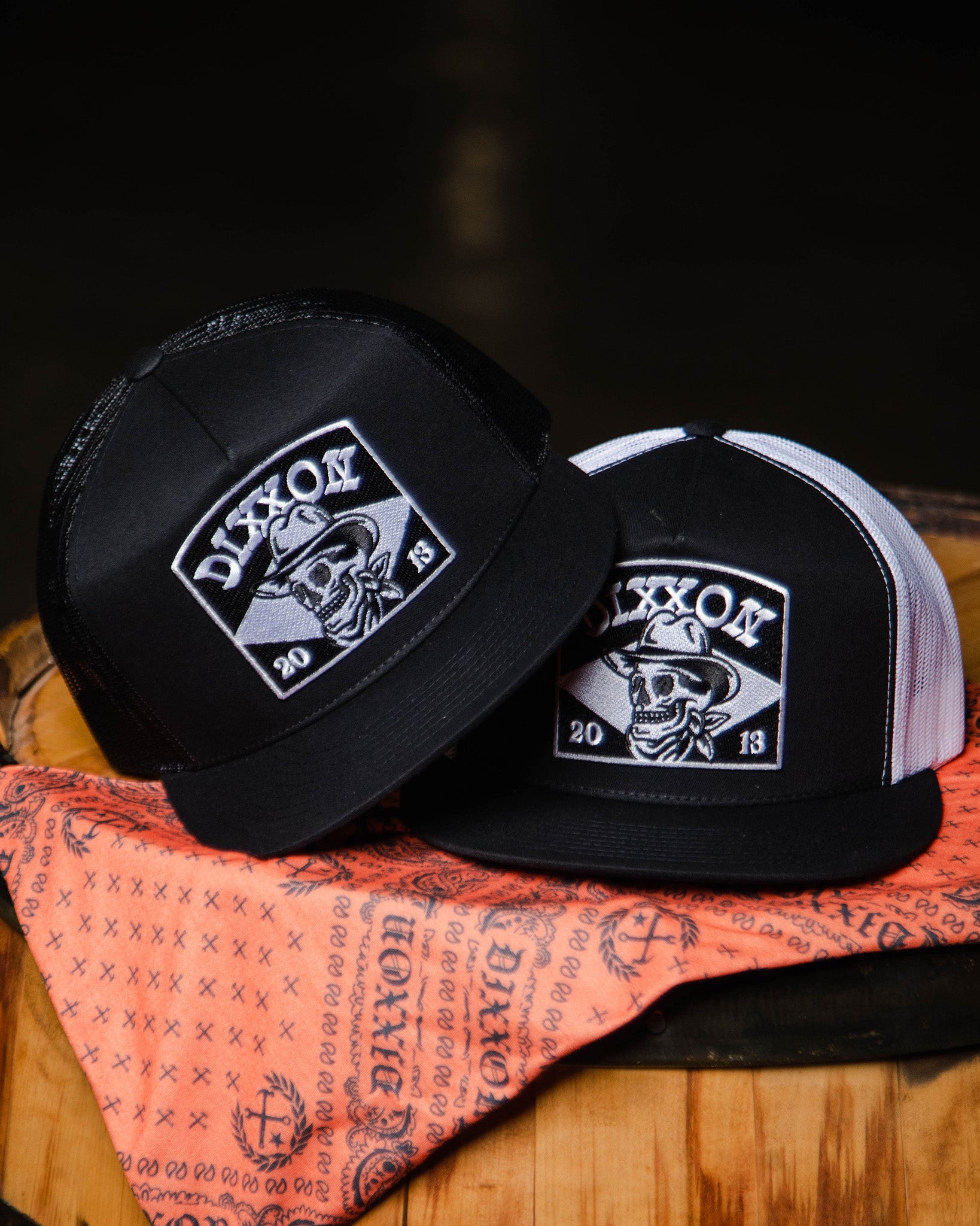 Vaquero Flat Bill Trucker Snapback - Black & White - Dixxon Flannel Co. view 1