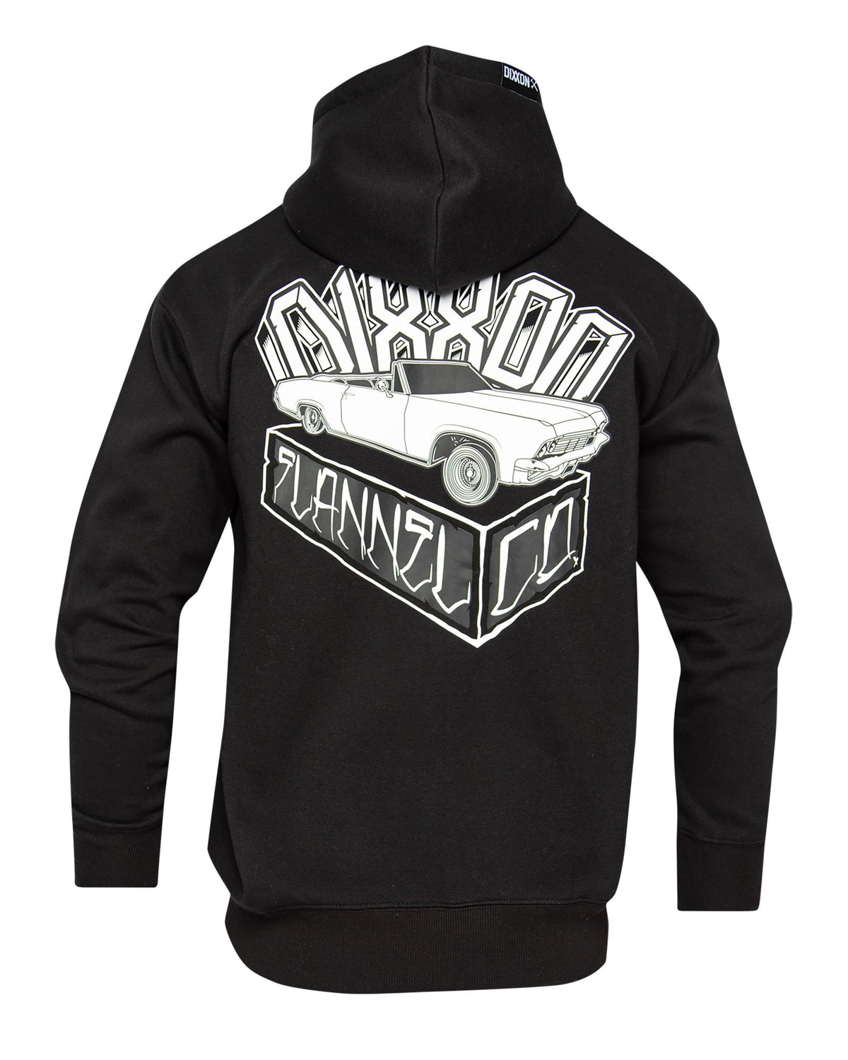 White Block Zip Up Hoodie - Black - view 2