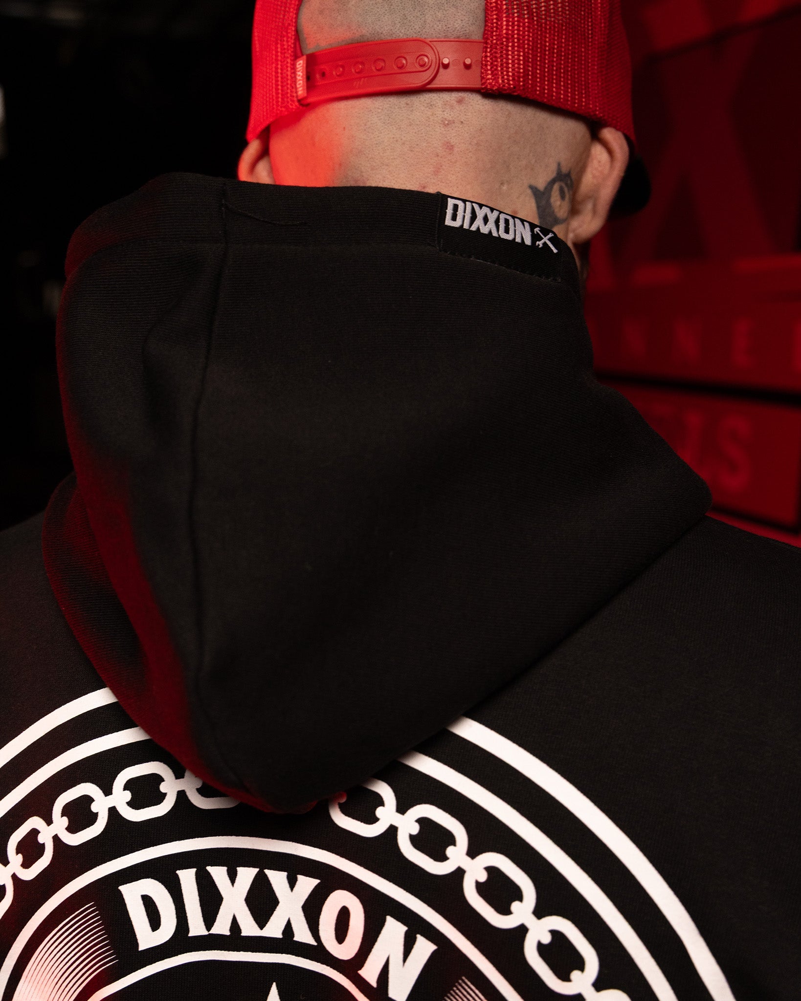 White Chain Badge Zip Up Hoodie - Black - Dixxon Flannel Co.