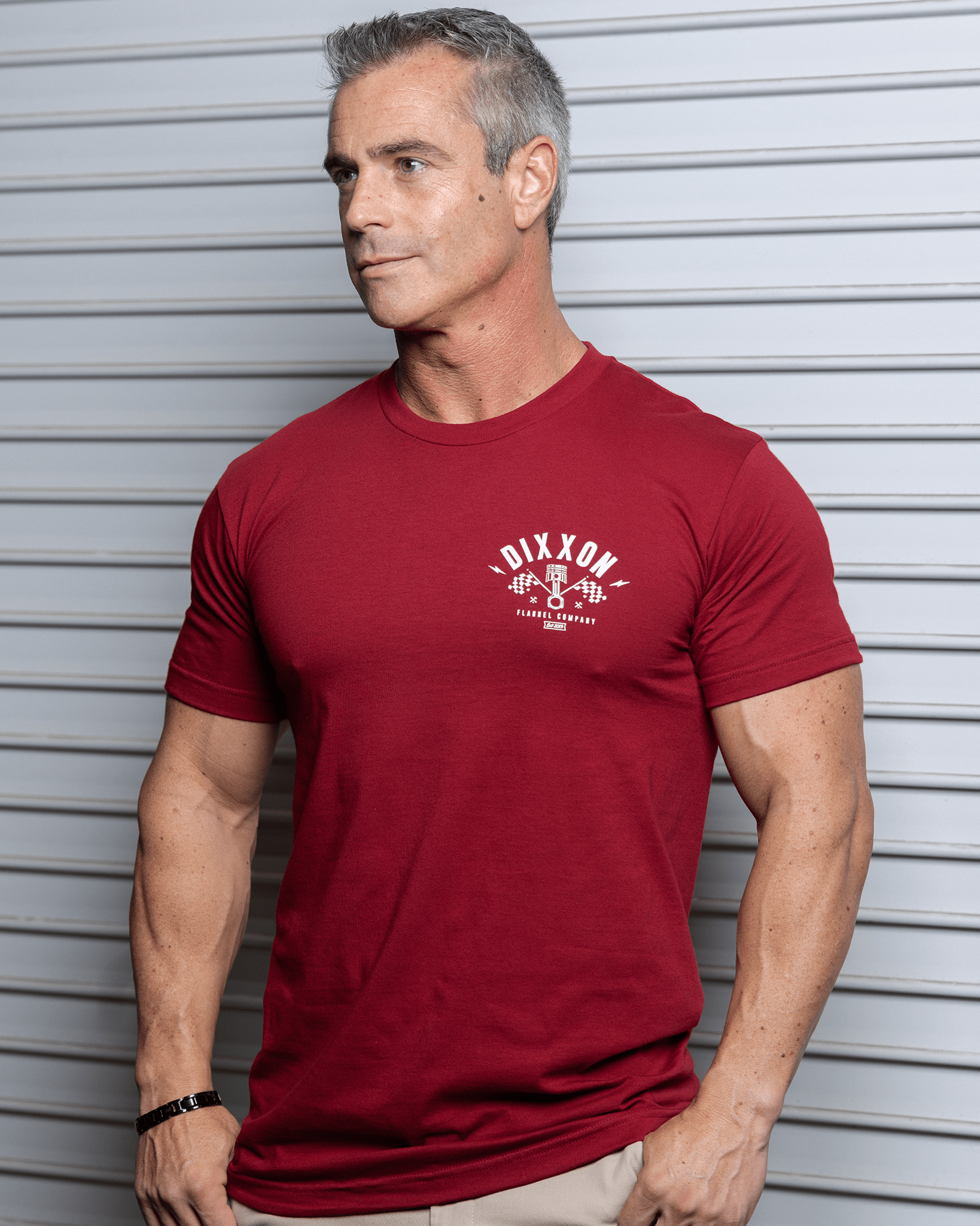 White Driver T-Shirt - Cranberry - Dixxon Flannel Co.