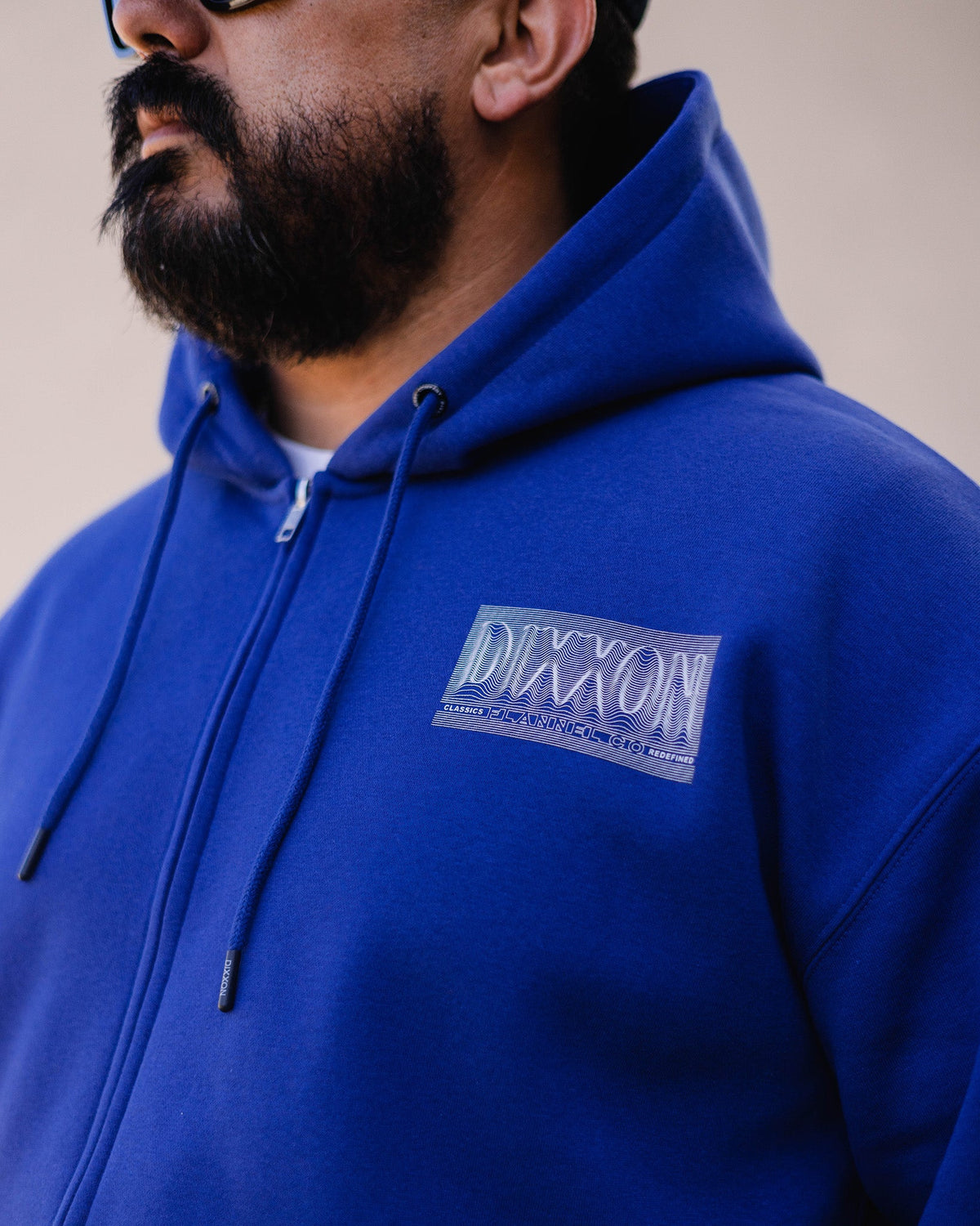 White Epicenter Zip Up Hoodie - Blue - view 4