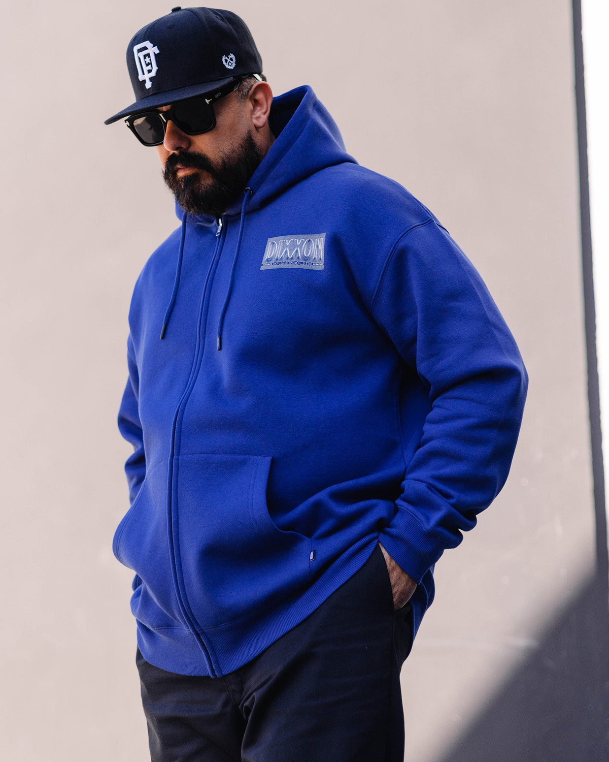 White Epicenter Zip Up Hoodie - Blue - view 6