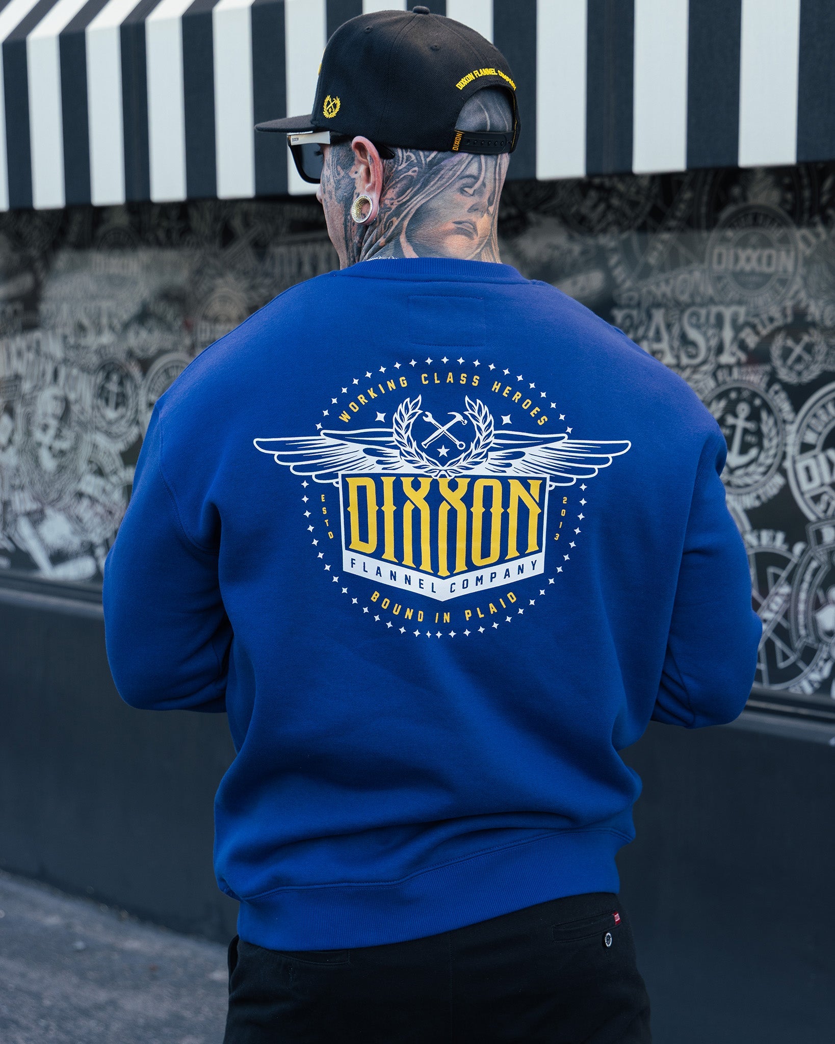 White & Gold Sealed Crewneck Sweatshirt - Royal Blue - Dixxon Flannel Co.
